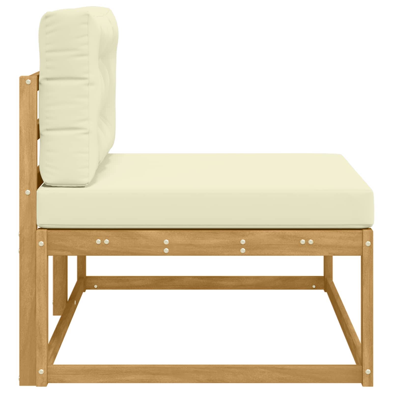 vidaXL Outdoor End Sofa mit Kissen Weiß 115 x 83 x 73 cm Polyester