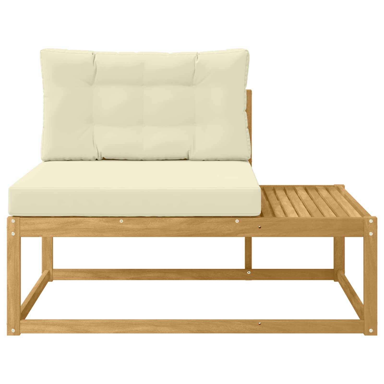 vidaXL Outdoor End Sofa mit Kissen Weiß 115 x 83 x 73 cm Polyester