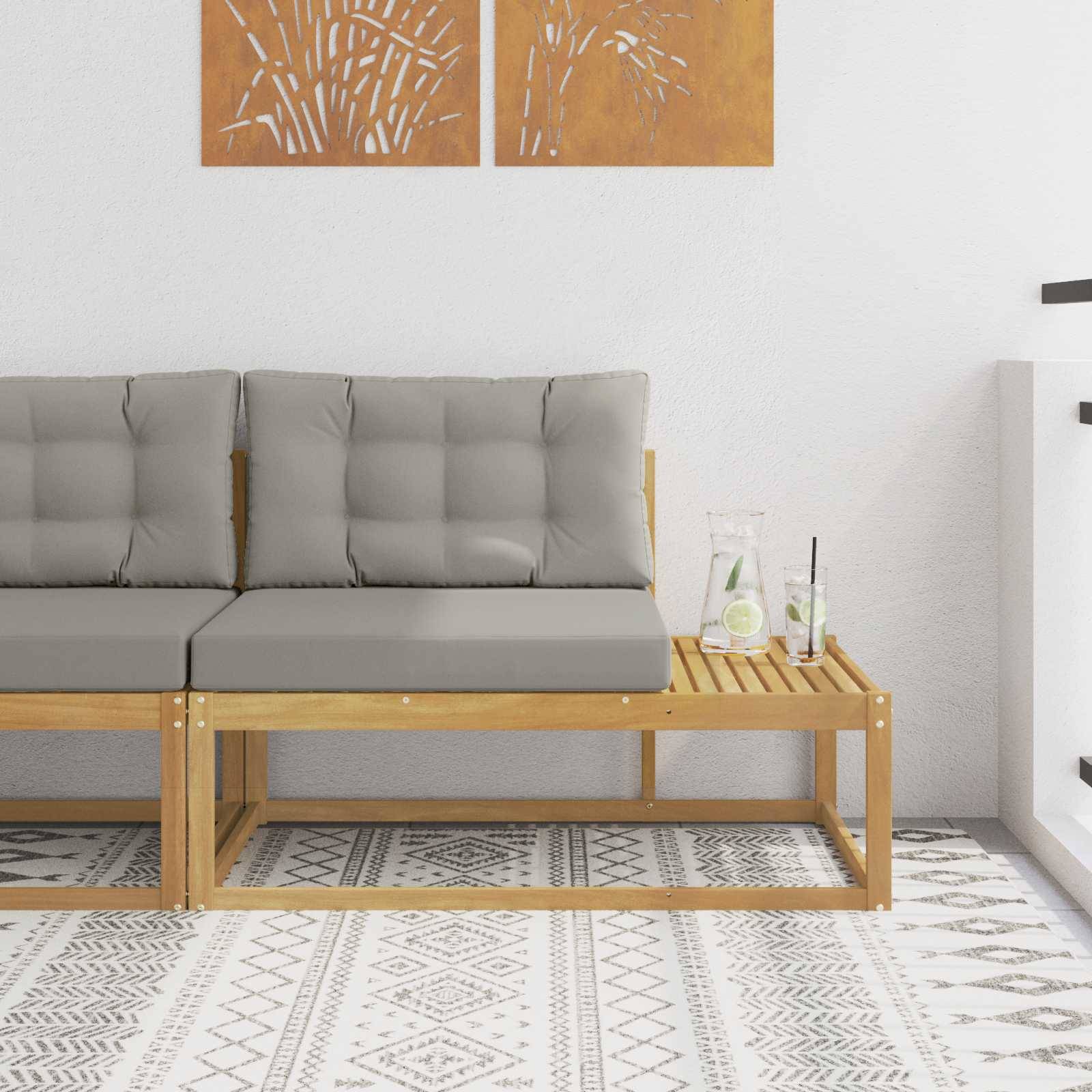 vidaXL Outdoor End Sofa mit Kissen Weiß 115 x 83 x 73 cm Polyester