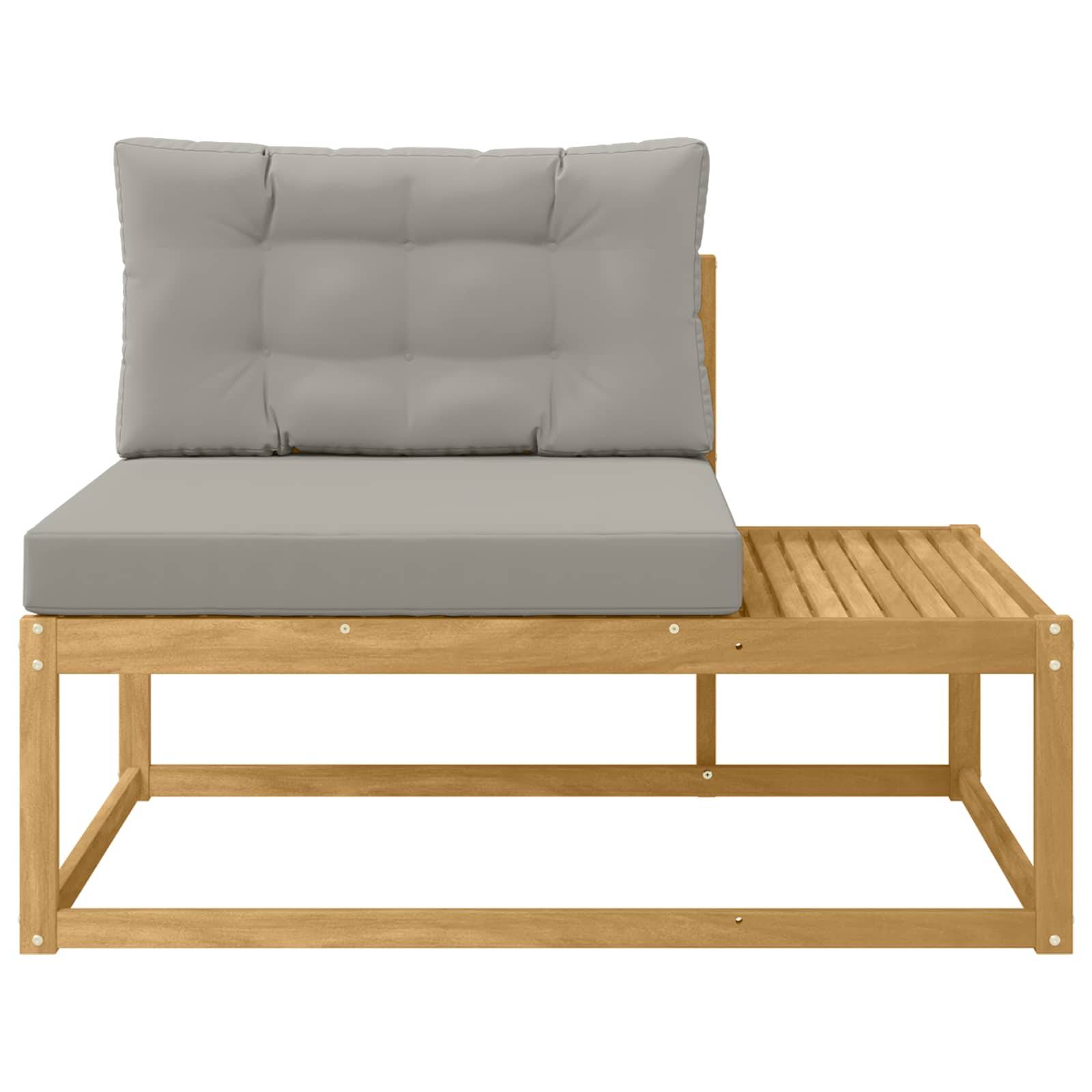 vidaXL Outdoor End Sofa mit Kissen Weiß 115 x 83 x 73 cm Polyester