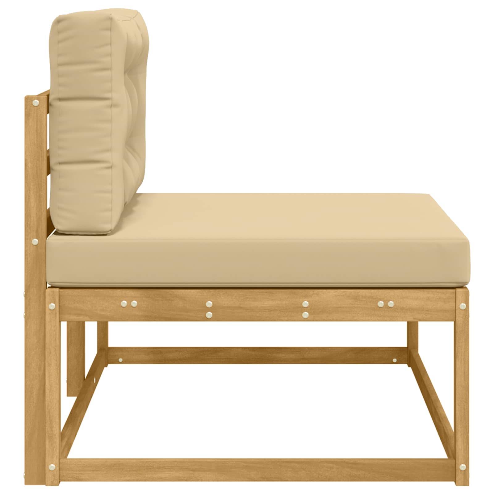 vidaXL Outdoor End Sofa mit Kissen Weiß 115 x 83 x 73 cm Polyester