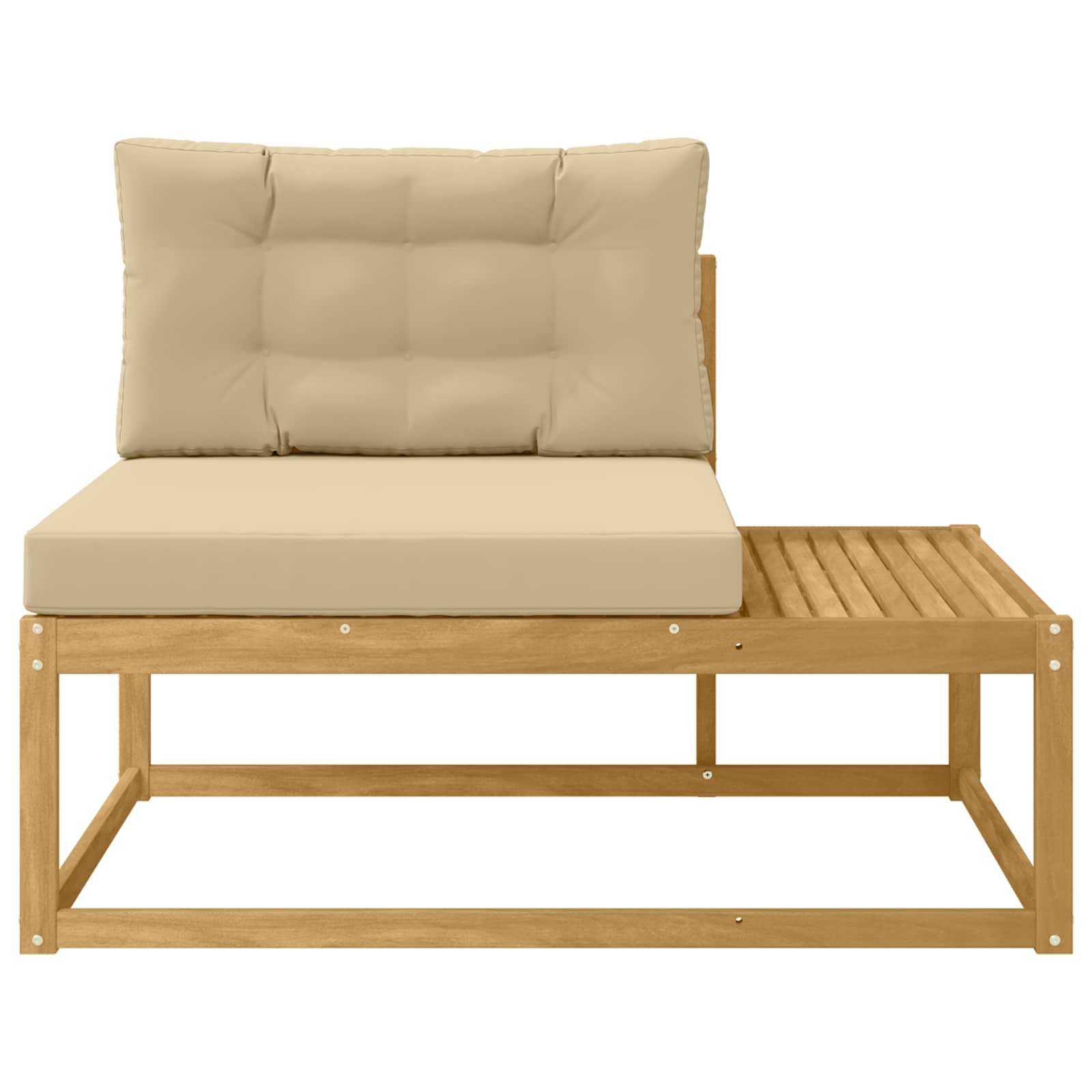 vidaXL Outdoor End Sofa mit Kissen Weiß 115 x 83 x 73 cm Polyester