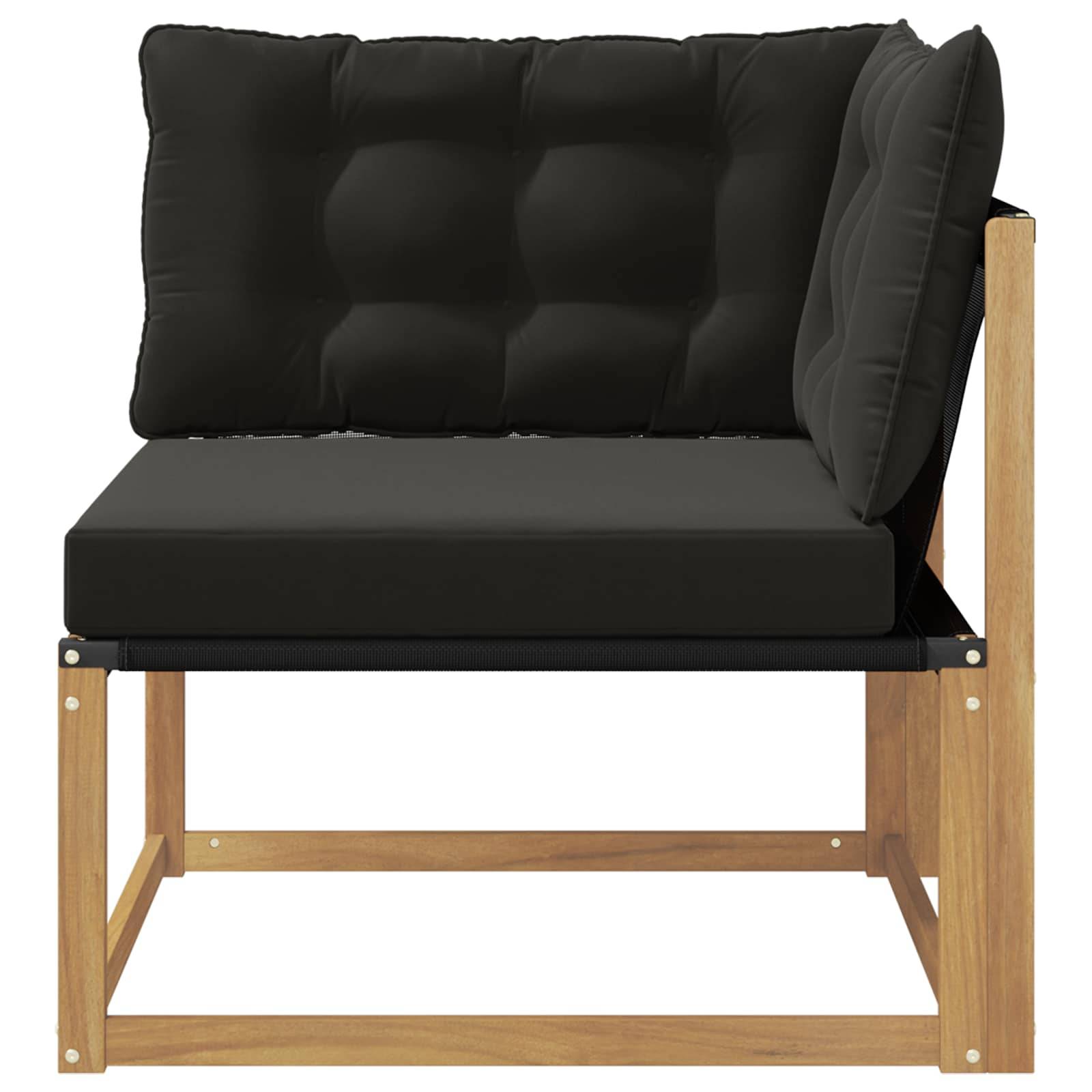 vidaXL Outdoor Ecksofa Massives Akazienholz und Textilene Weiß