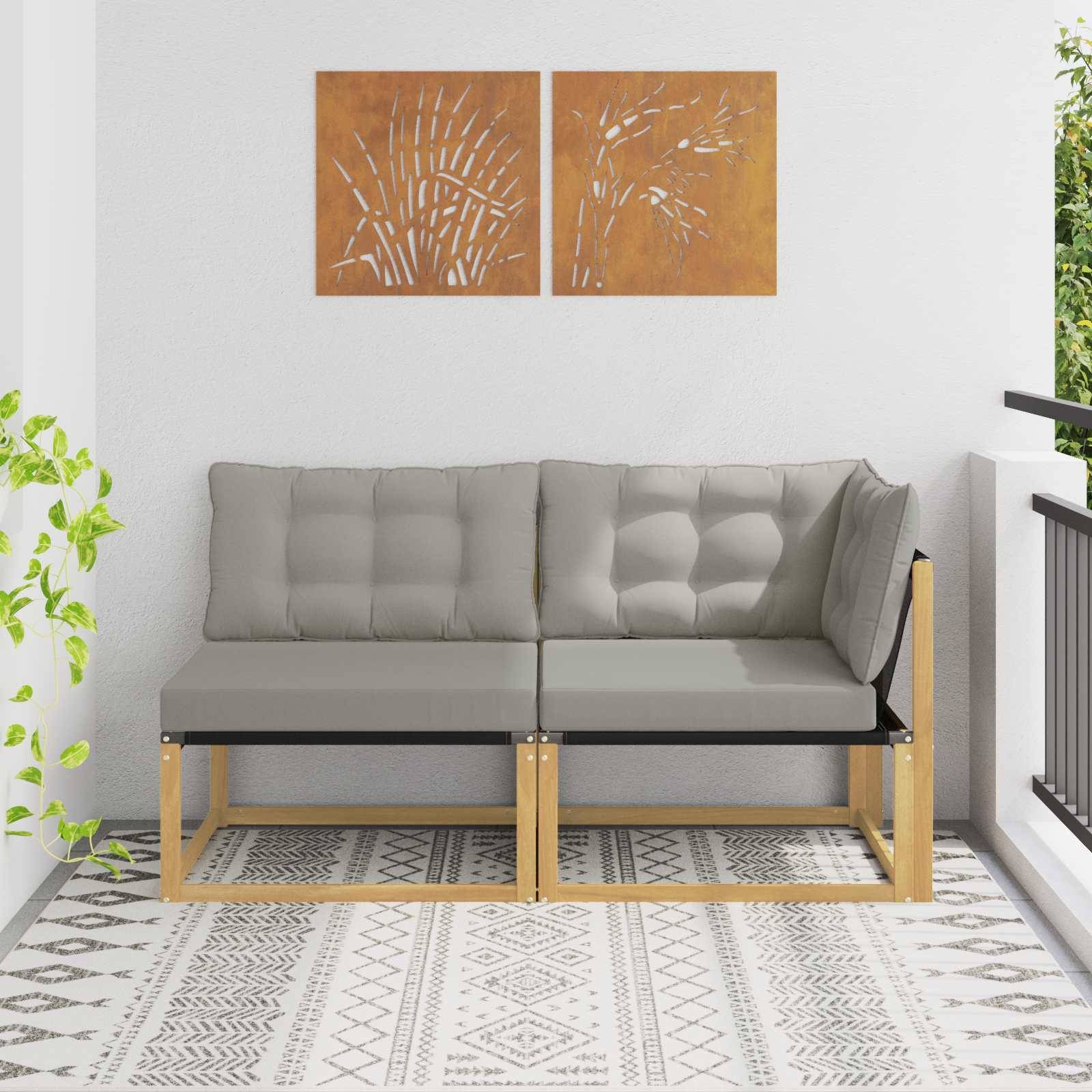 vidaXL Sectional Sofa Einheiten mit Kissen Weiß 162,5 x 83 x 73 cm