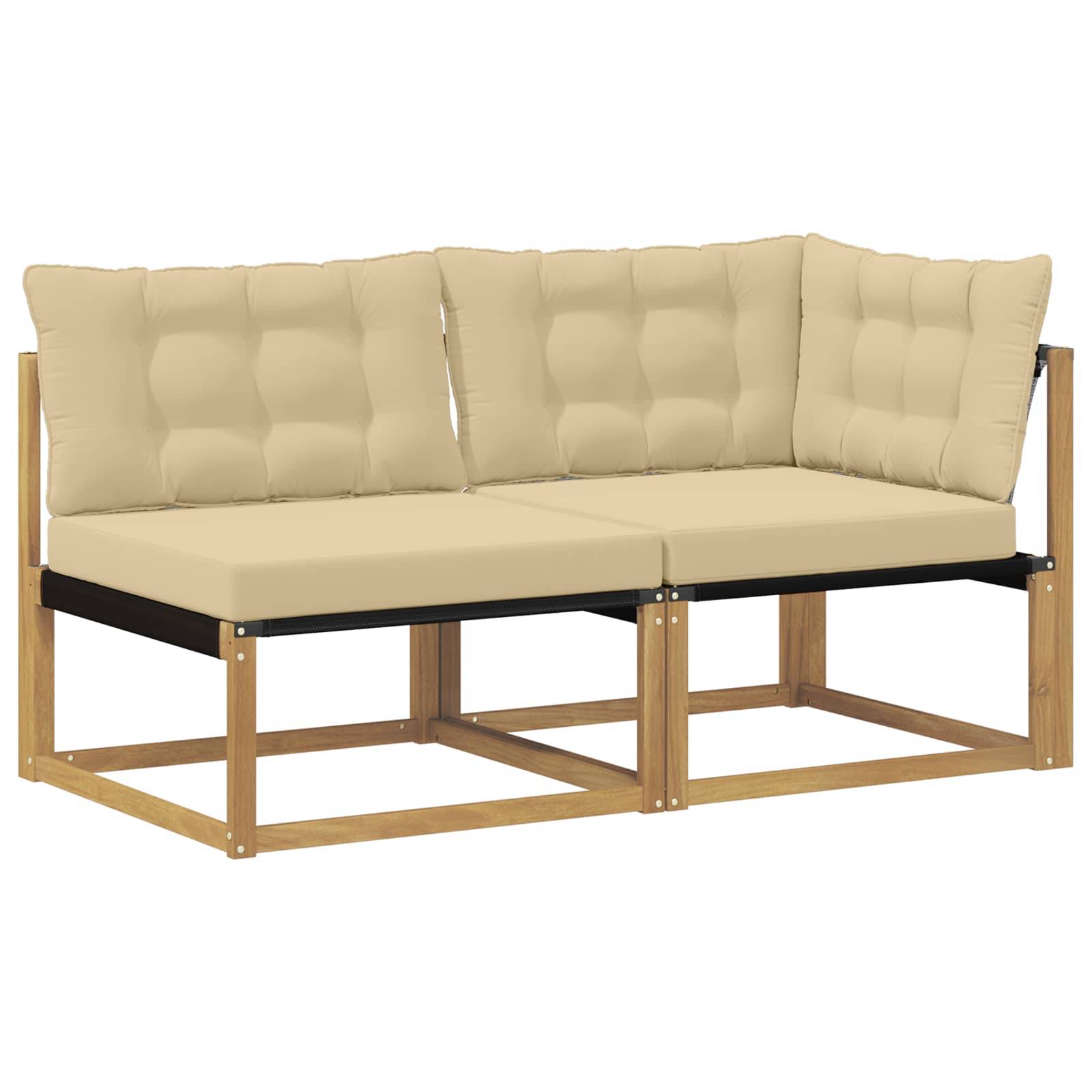 vidaXL Sectional Sofa Einheiten mit Kissen Weiß 162,5 x 83 x 73 cm