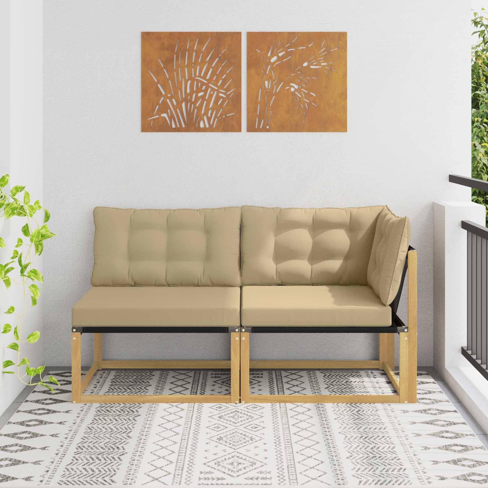 vidaXL Sectional Sofa Einheiten mit Kissen Weiß 162,5 x 83 x 73 cm
