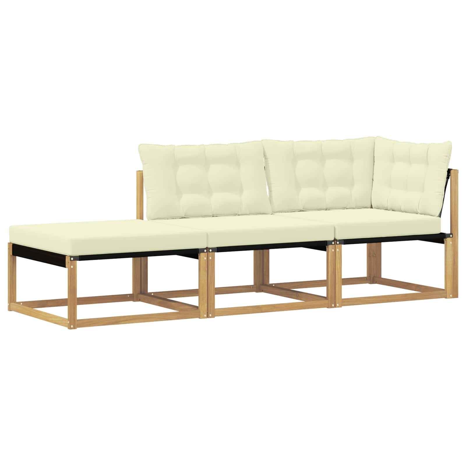 vidaXL Sectional Sofa Einheiten mit Kissen Weiß 241,5 x 83 x 73 cm