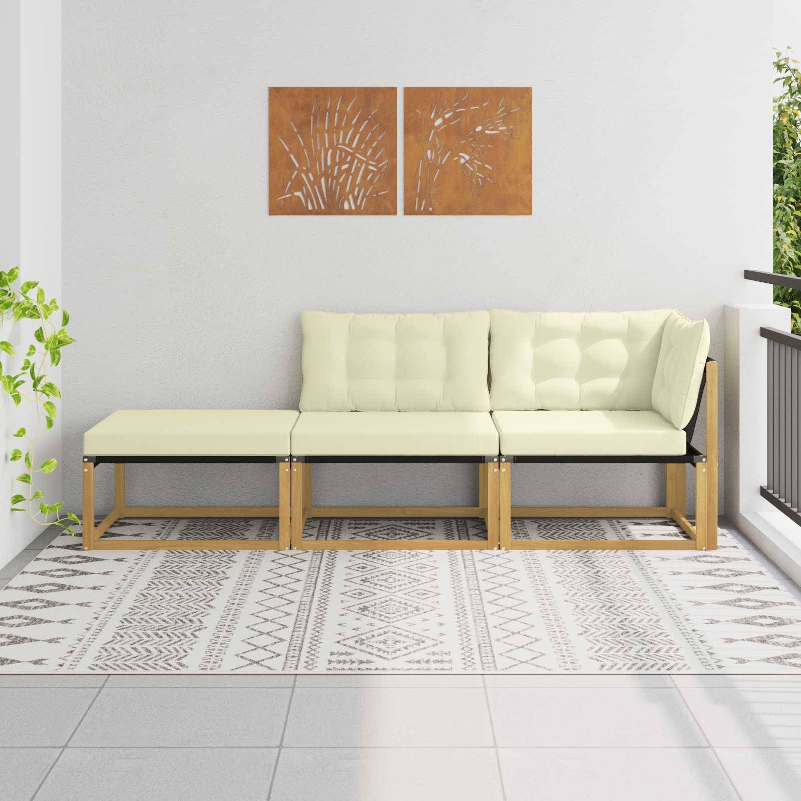 vidaXL Sectional Sofa Einheiten mit Kissen Weiß 241,5 x 83 x 73 cm