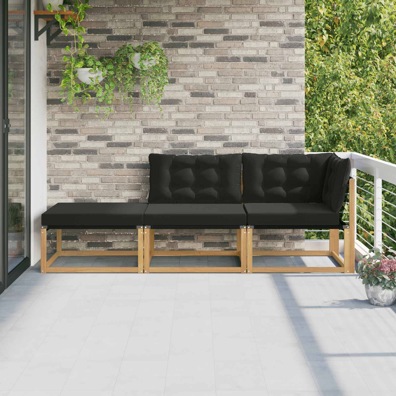 vidaXL Sectional Sofa Einheiten mit Kissen Weiß 241,5 x 83 x 73 cm