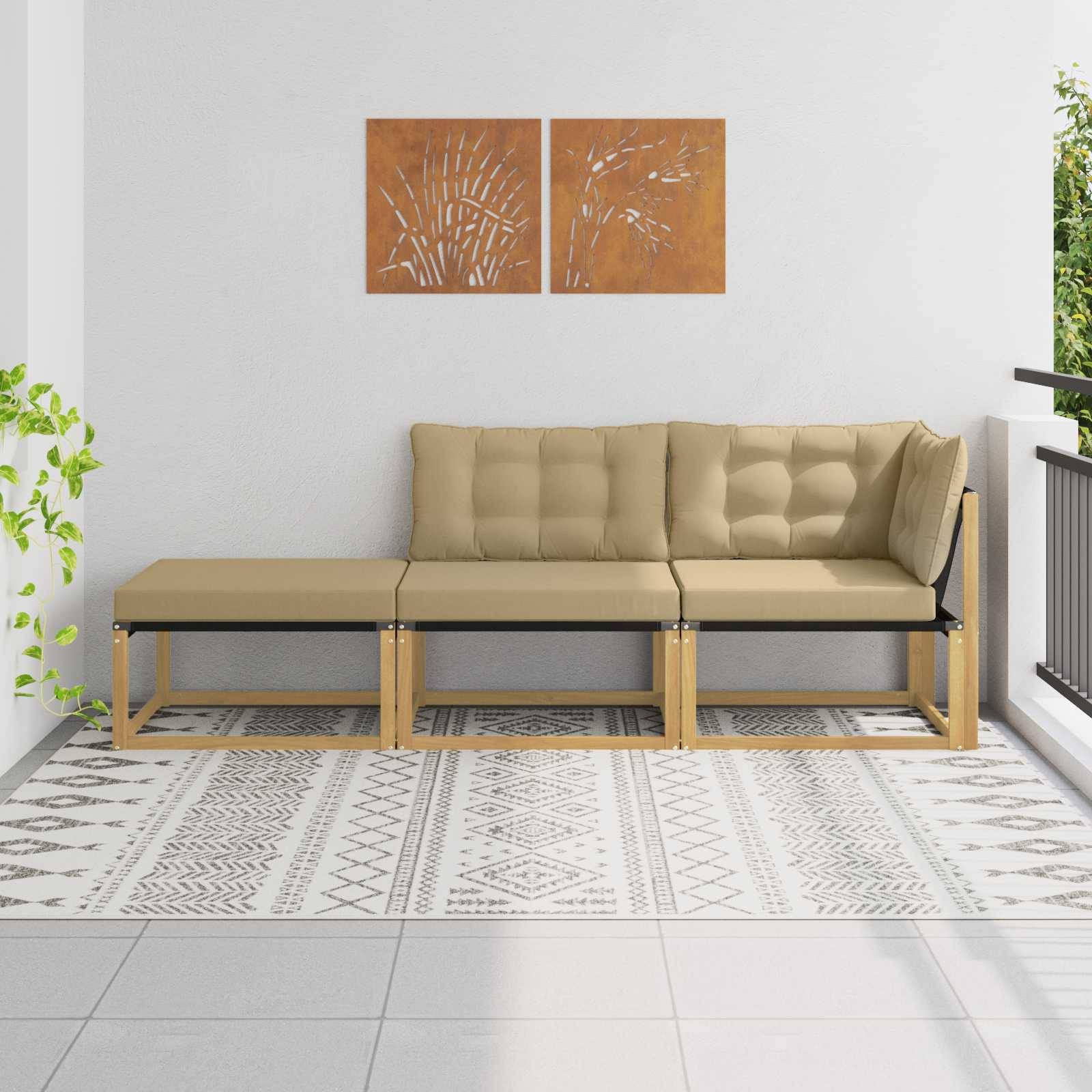 vidaXL Sectional Sofa Einheiten mit Kissen Weiß 241,5 x 83 x 73 cm