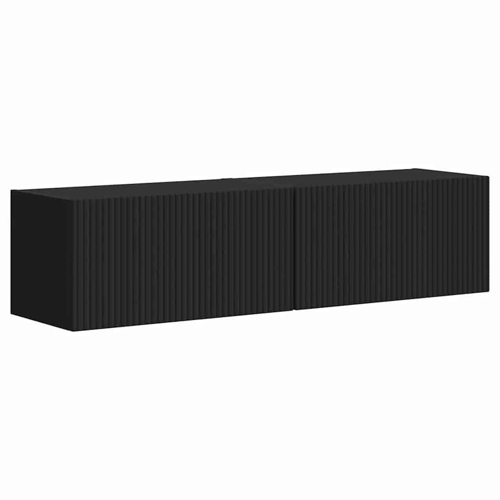 vidaXL TV-Wandschrank 2 pcs Schwarz 60 x 31 x 29,5 cm Holzwerkstoff