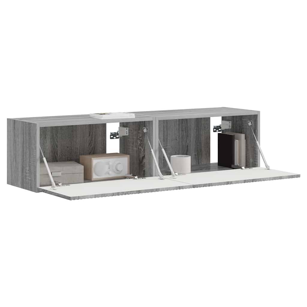 vidaXL TV-Wandschrank 2 pcs Graues Sonoma 60 x 31 x 29,5 cm