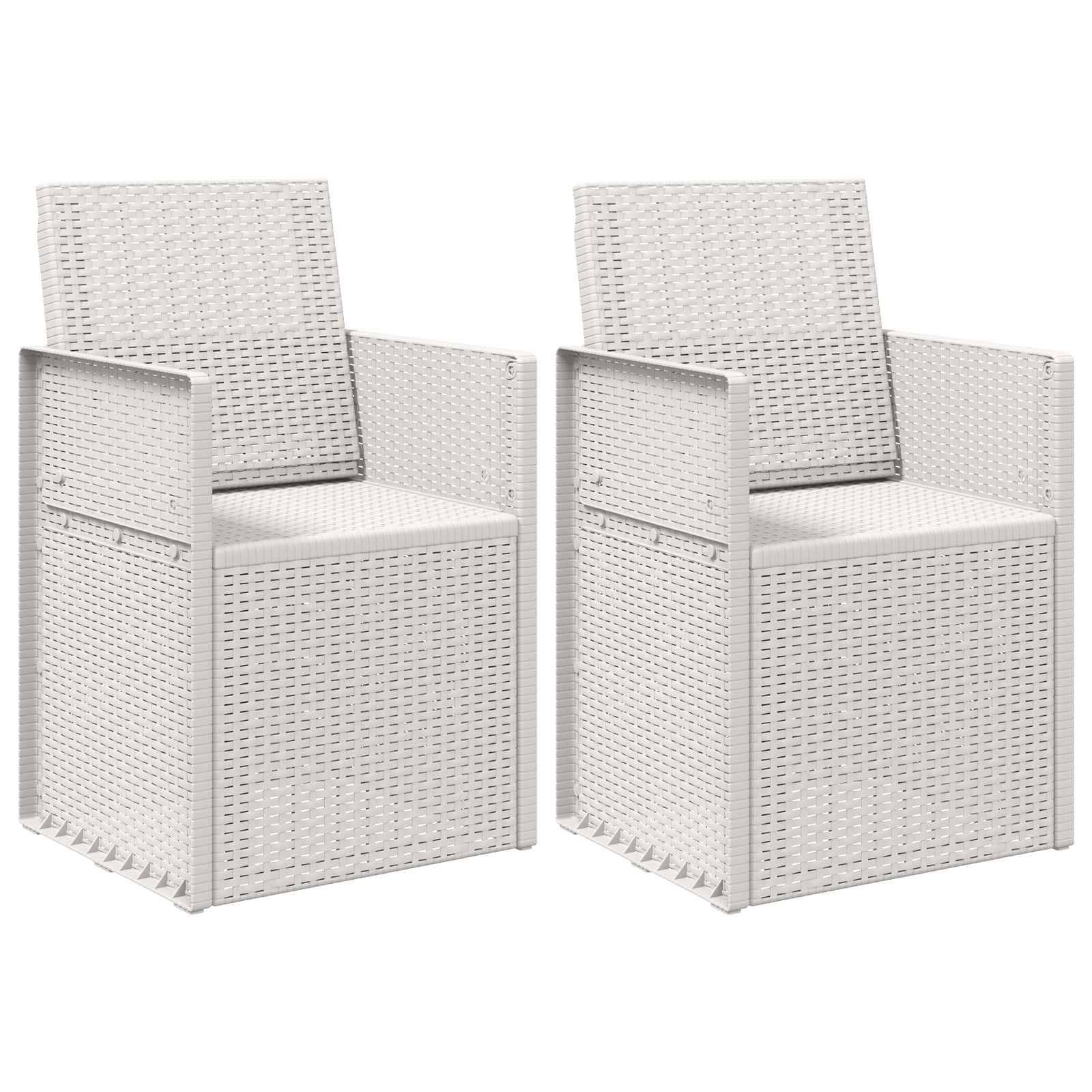 vidaXL Garten Esszimmerstühle 2 pcs Weiß PP