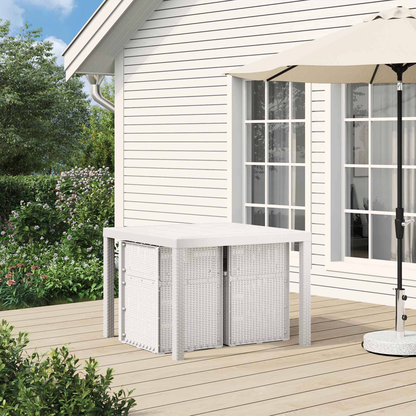 vidaXL Garten Esszimmerstühle 2 pcs Weiß PP