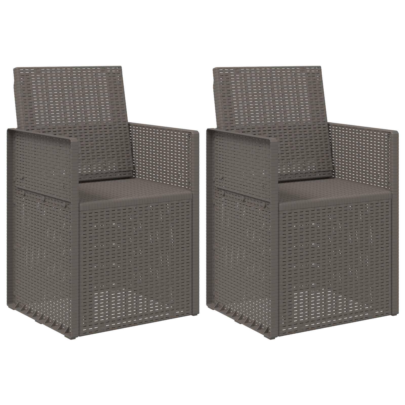 vidaXL Garten Esszimmerstühle 2 pcs Hellgrau PP