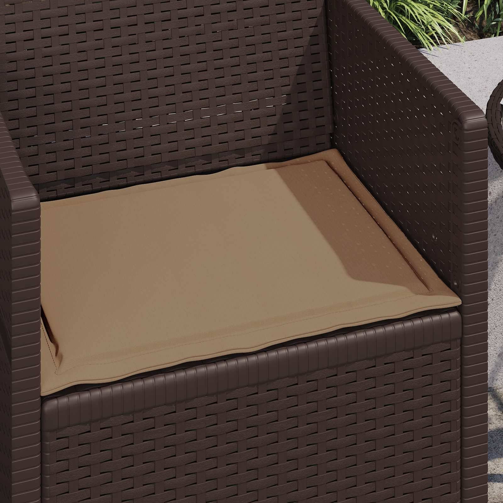 vidaXL Sitzkissen 2 pcs Taupe 47 x 36 x 2 cm Polyester