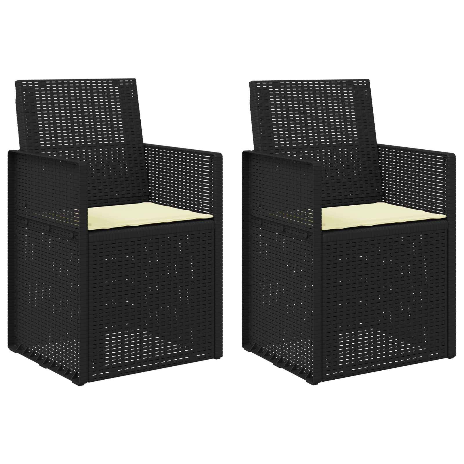 vidaXL Garten Esszimmerstühle 2 pcs Anthrazit und Creme PP