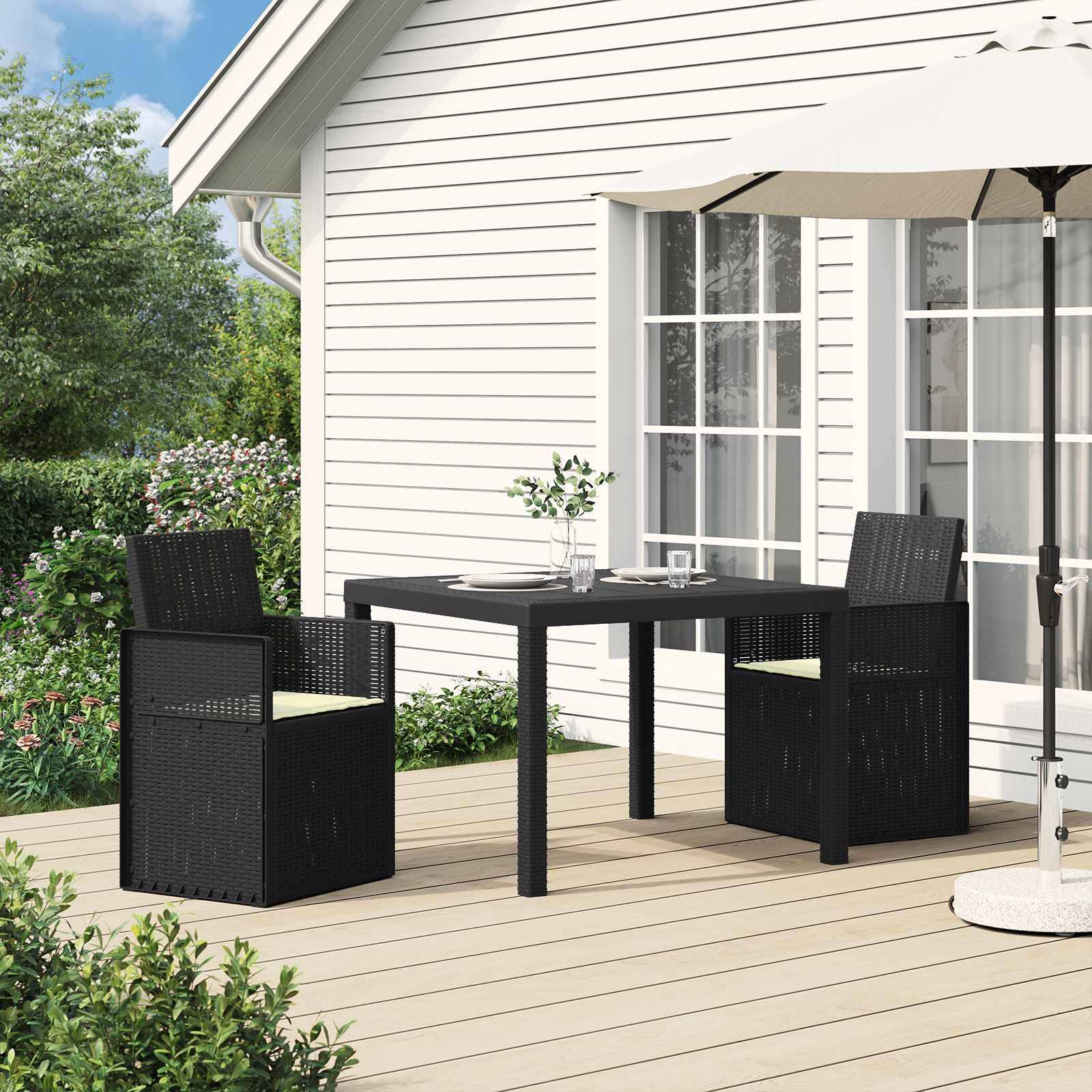 vidaXL Garten Esszimmerstühle 2 pcs Anthrazit und Creme PP