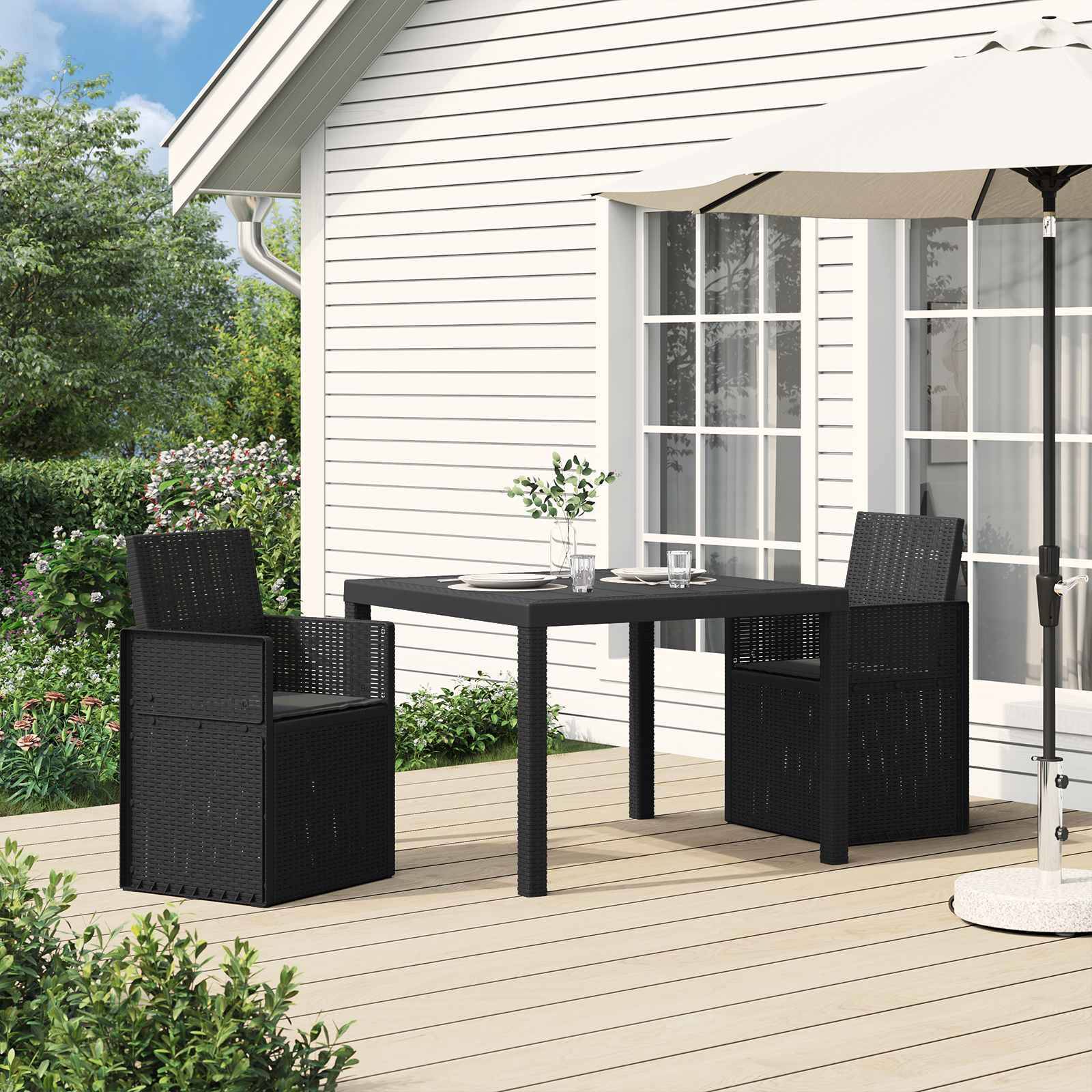 vidaXL Garten Esszimmerstühle 2 pcs Anthrazit PP
