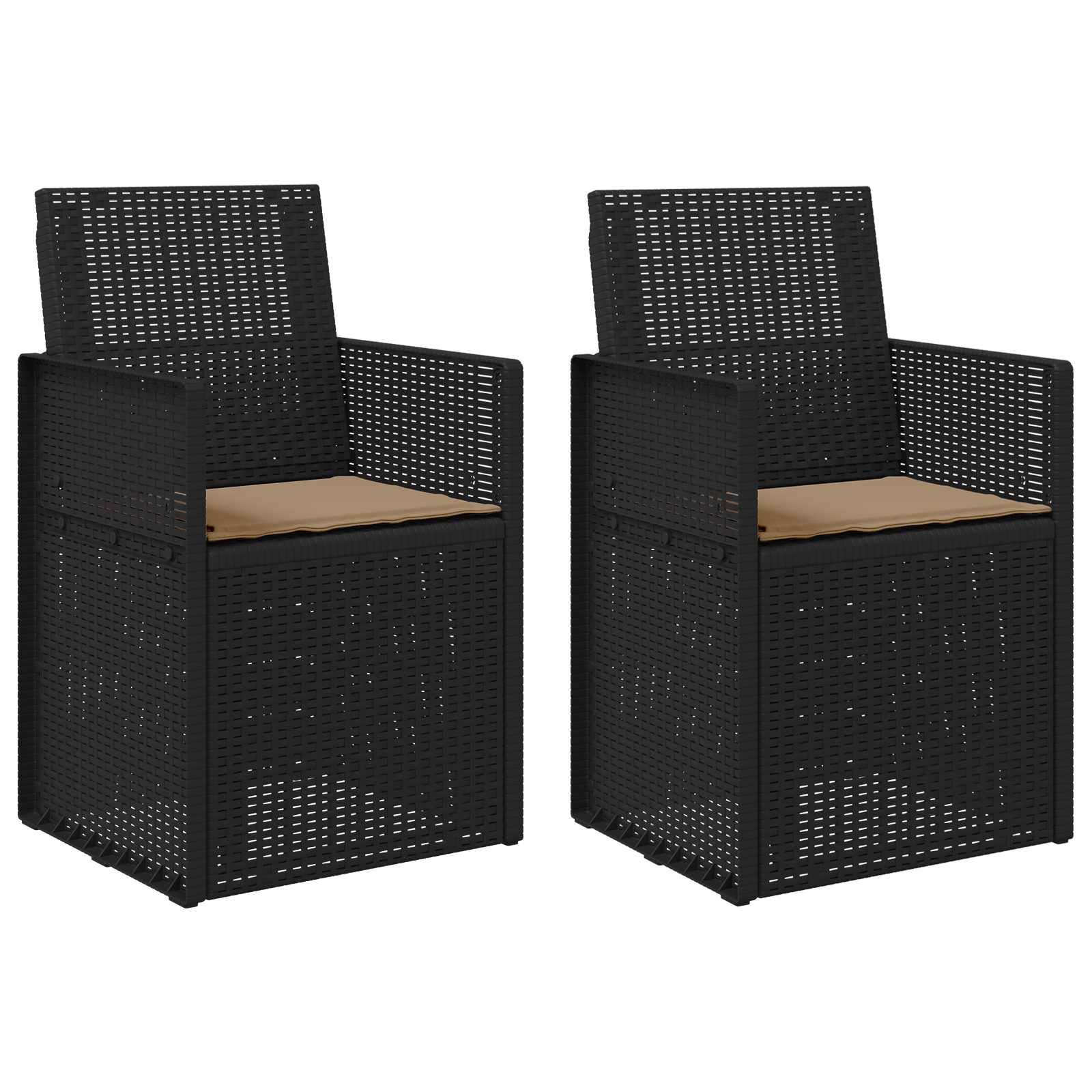 vidaXL Garten Esszimmerstühle 2 pcs Anthrazit und Taupe PP