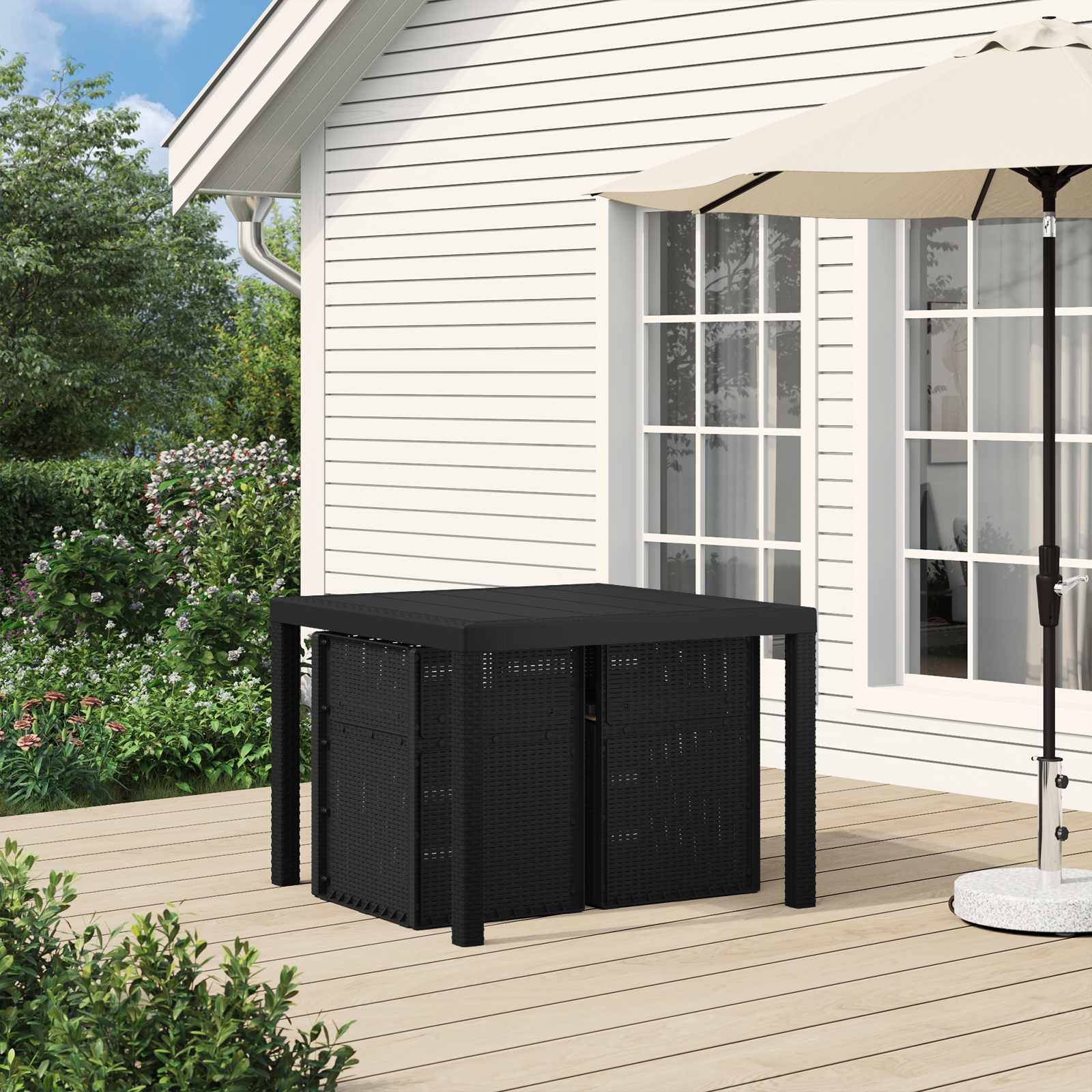 vidaXL Garten Esszimmerstühle 2 pcs Anthrazit und Taupe PP