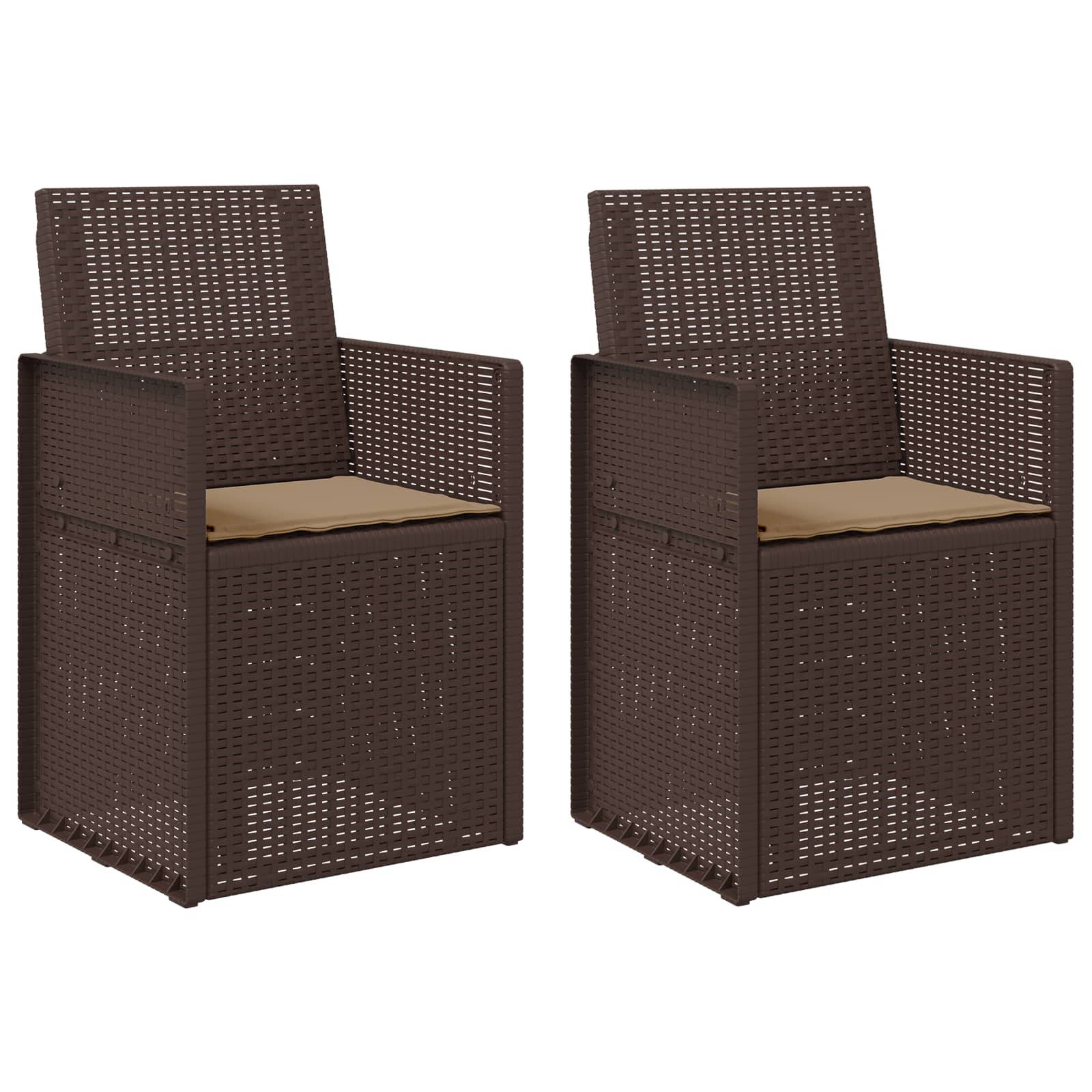 vidaXL Garten Esszimmerstühle 2 pcs Braun und Taupe PP