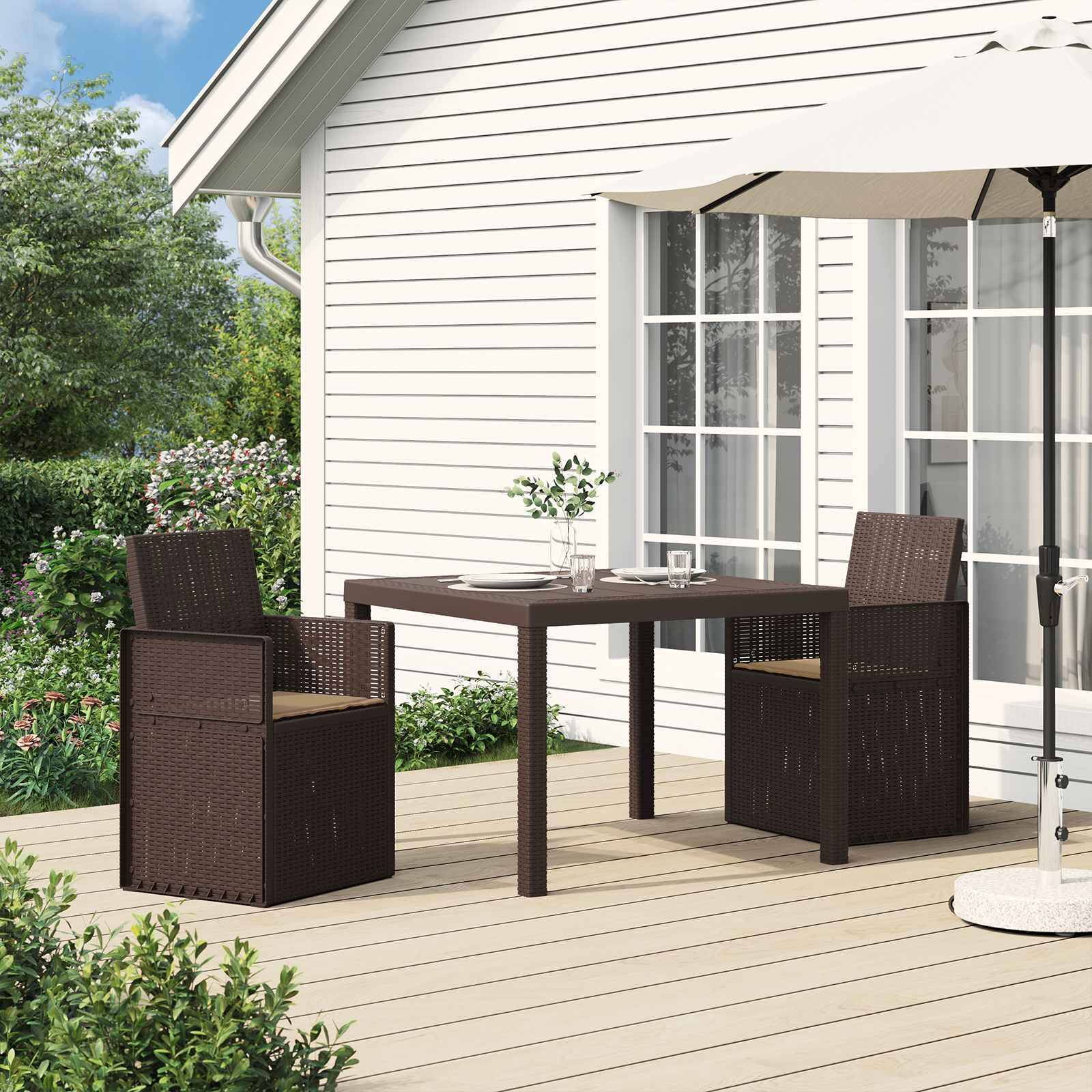 vidaXL Garten Esszimmerstühle 2 pcs Braun und Taupe PP