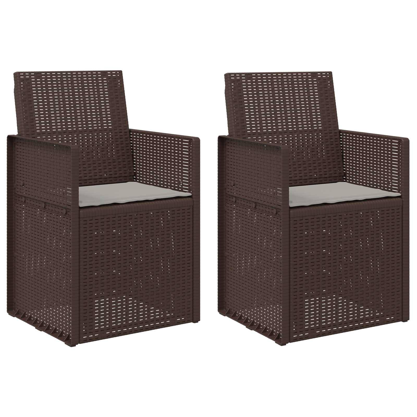 vidaXL Garten Esszimmerstühle 2 pcs Braun und Hellgrau PP