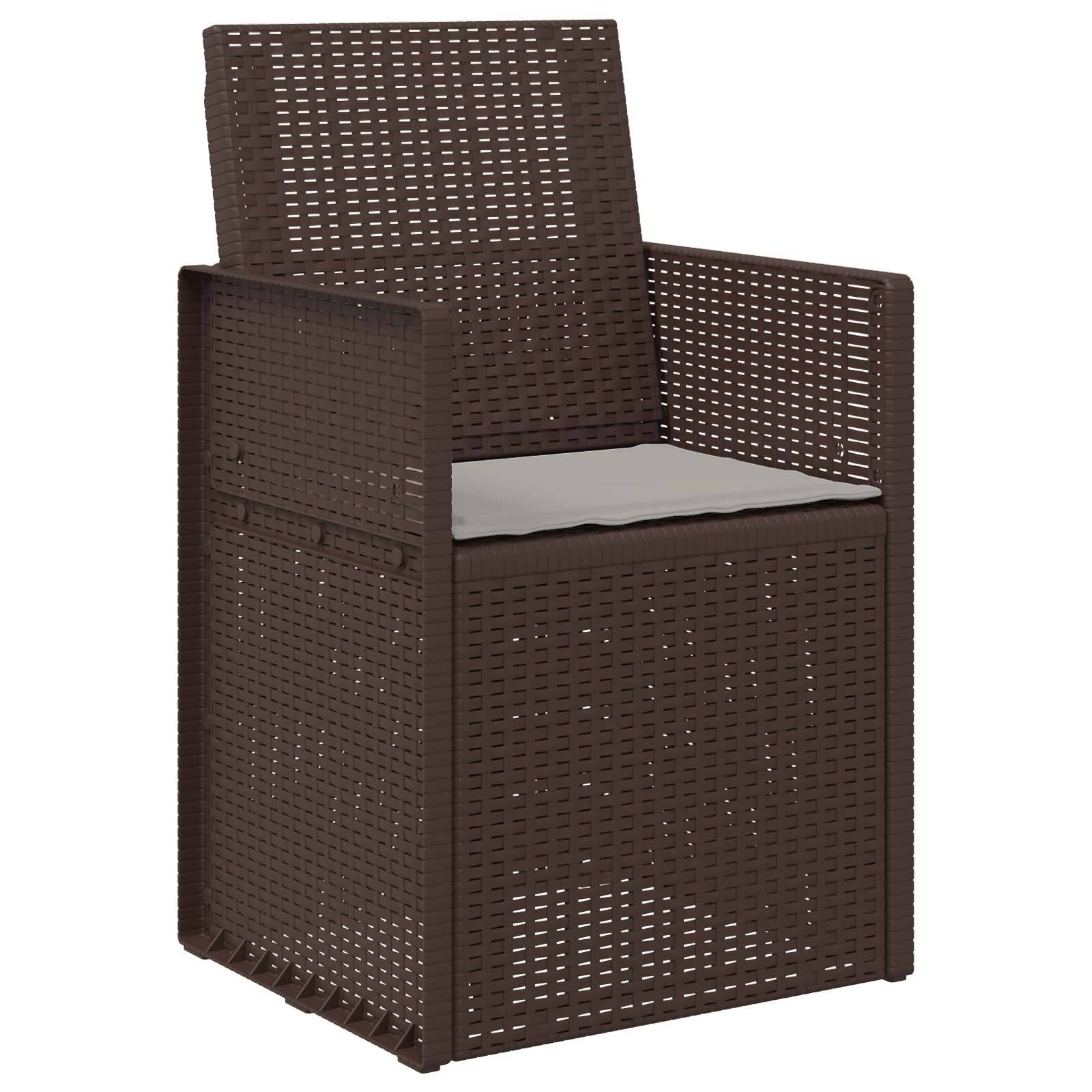 vidaXL Garten Esszimmerstühle 2 pcs Braun und Hellgrau PP