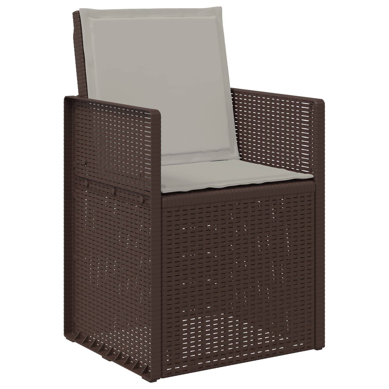 vidaXL Garten Esszimmerstühle 2 pcs Braun und Hellgrau PP