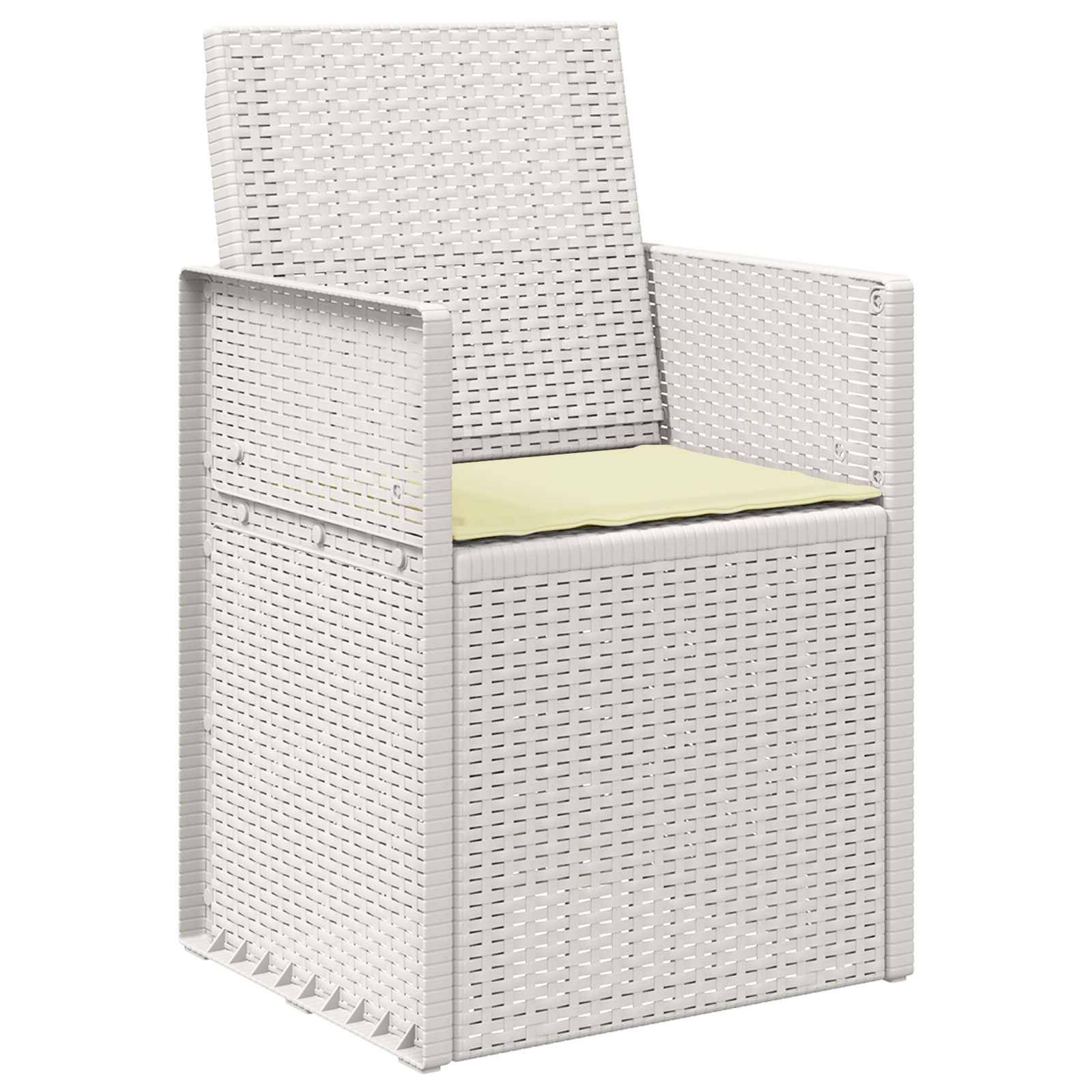 vidaXL Garten Esszimmerstühle 2 pcs Weiß und Creme PP