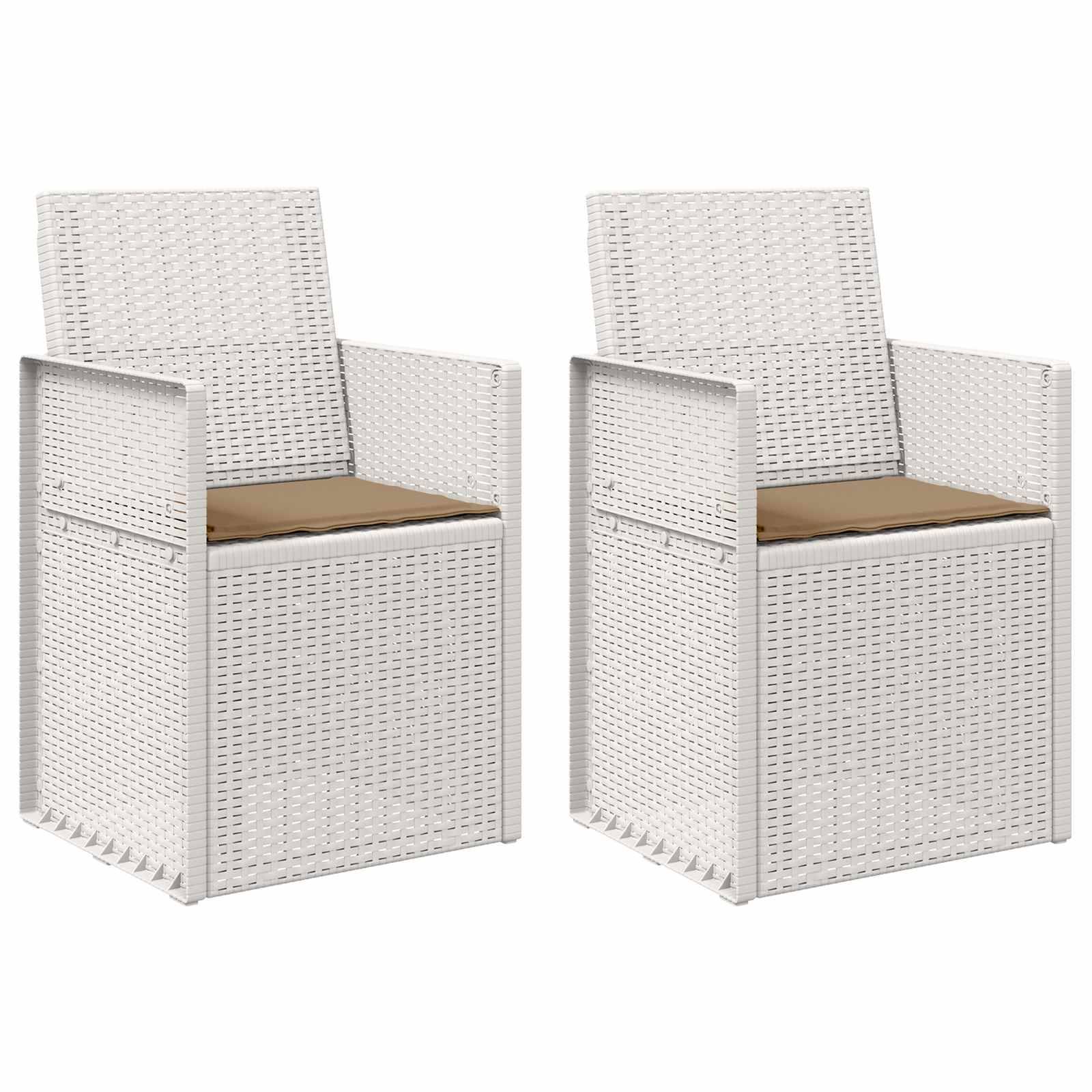vidaXL Garten Esszimmerstühle 2 pcs Weiß und Taupe PP