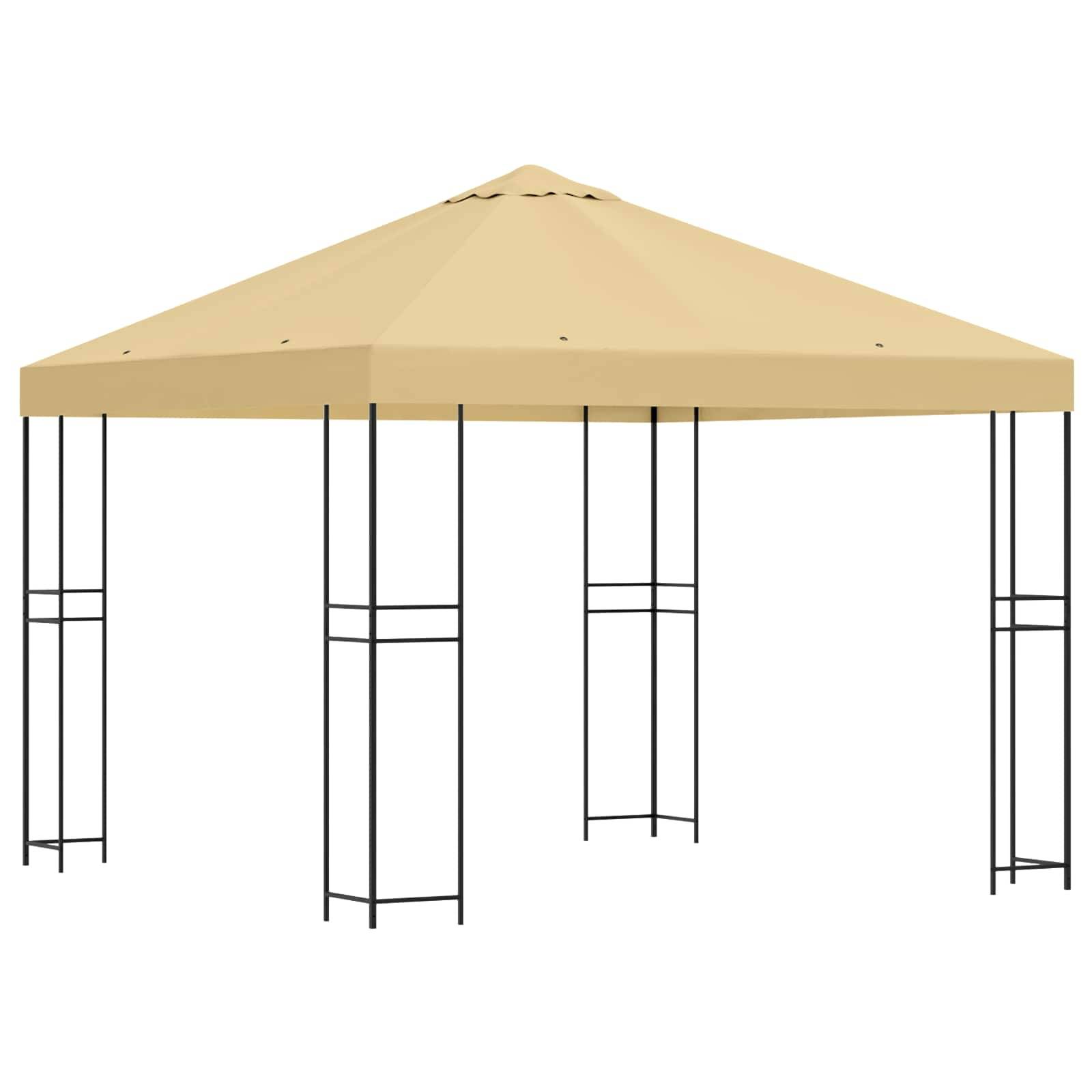 vidaXL Pavillon 3 x 3 m Creme Polyester und Stahl 190