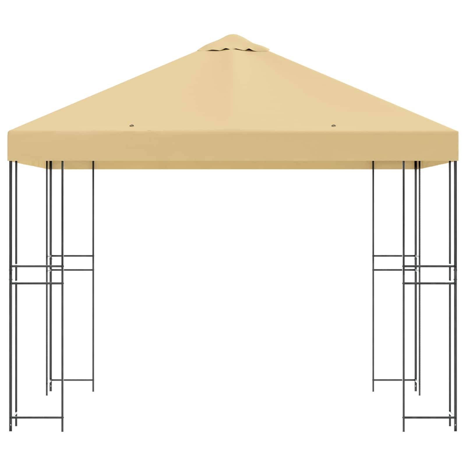 vidaXL Pavillon 3 x 3 m Creme Polyester und Stahl 190