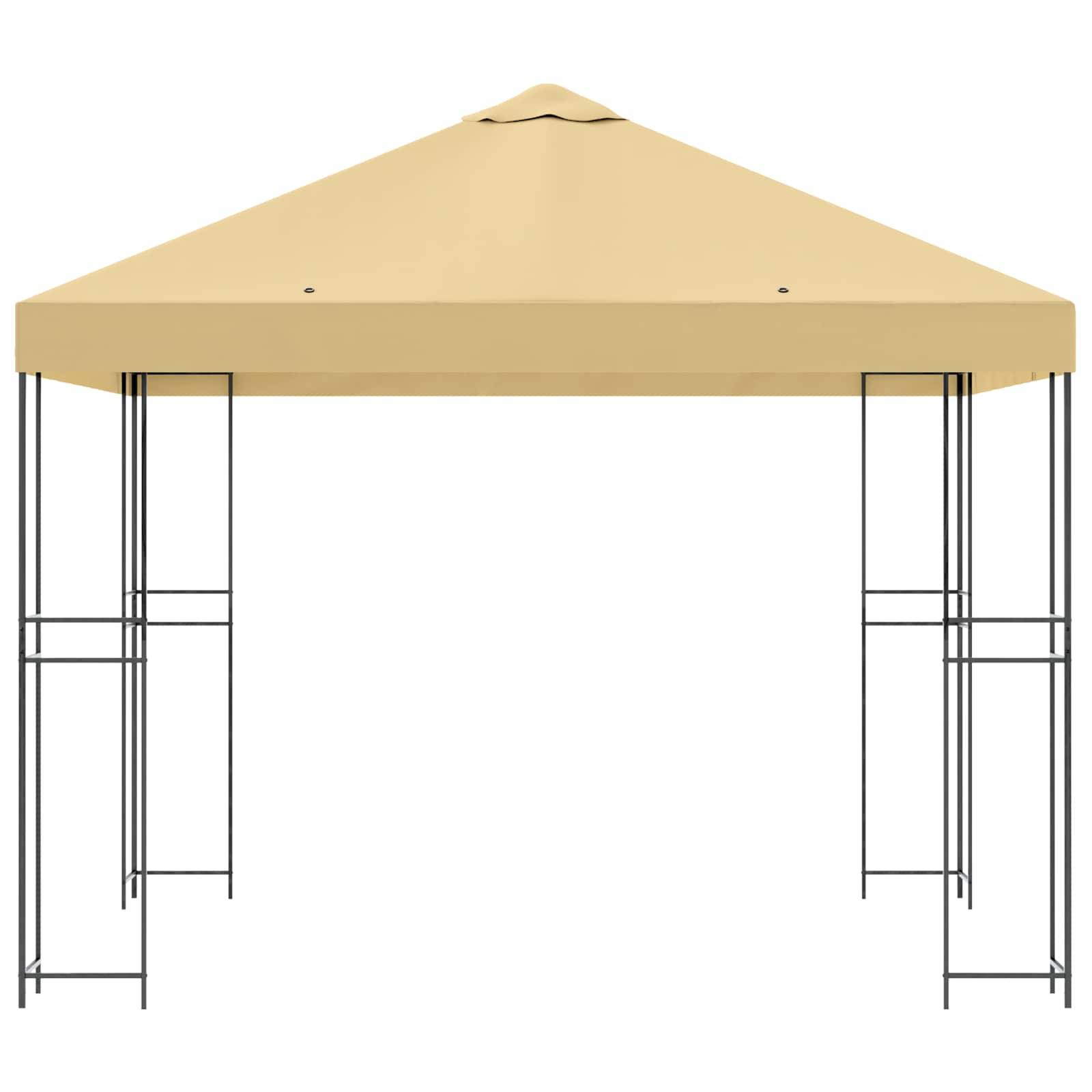 vidaXL Pavillon 3 x 3 m Creme Polyester und Stahl 190