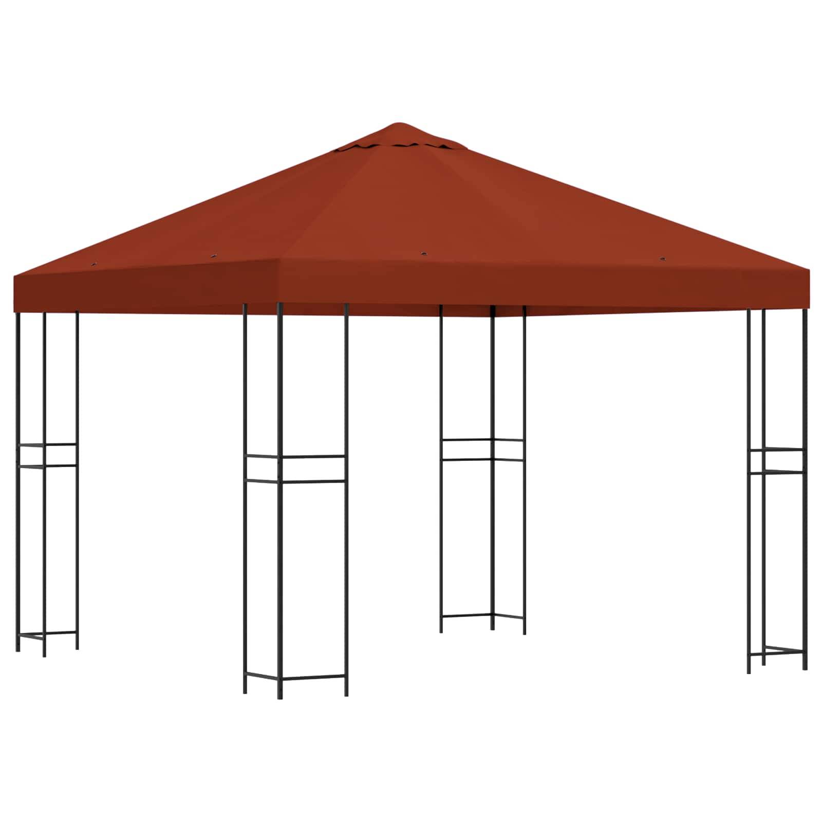 vidaXL Pavillon 3 x 3 m Terrakotta Polyester und Stahl 190