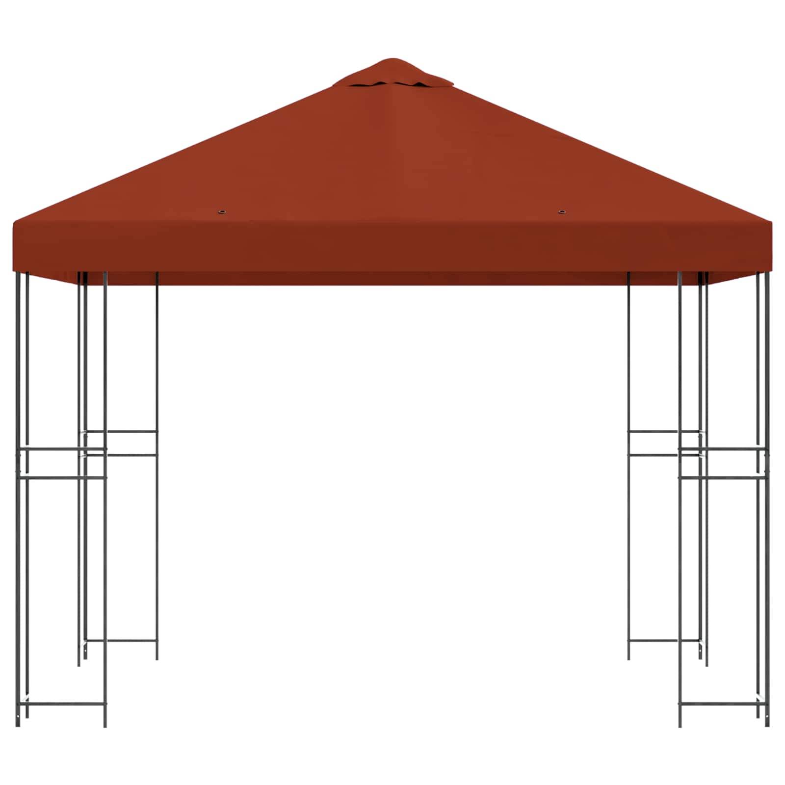 vidaXL Pavillon 3 x 3 m Terrakotta Polyester und Stahl 190