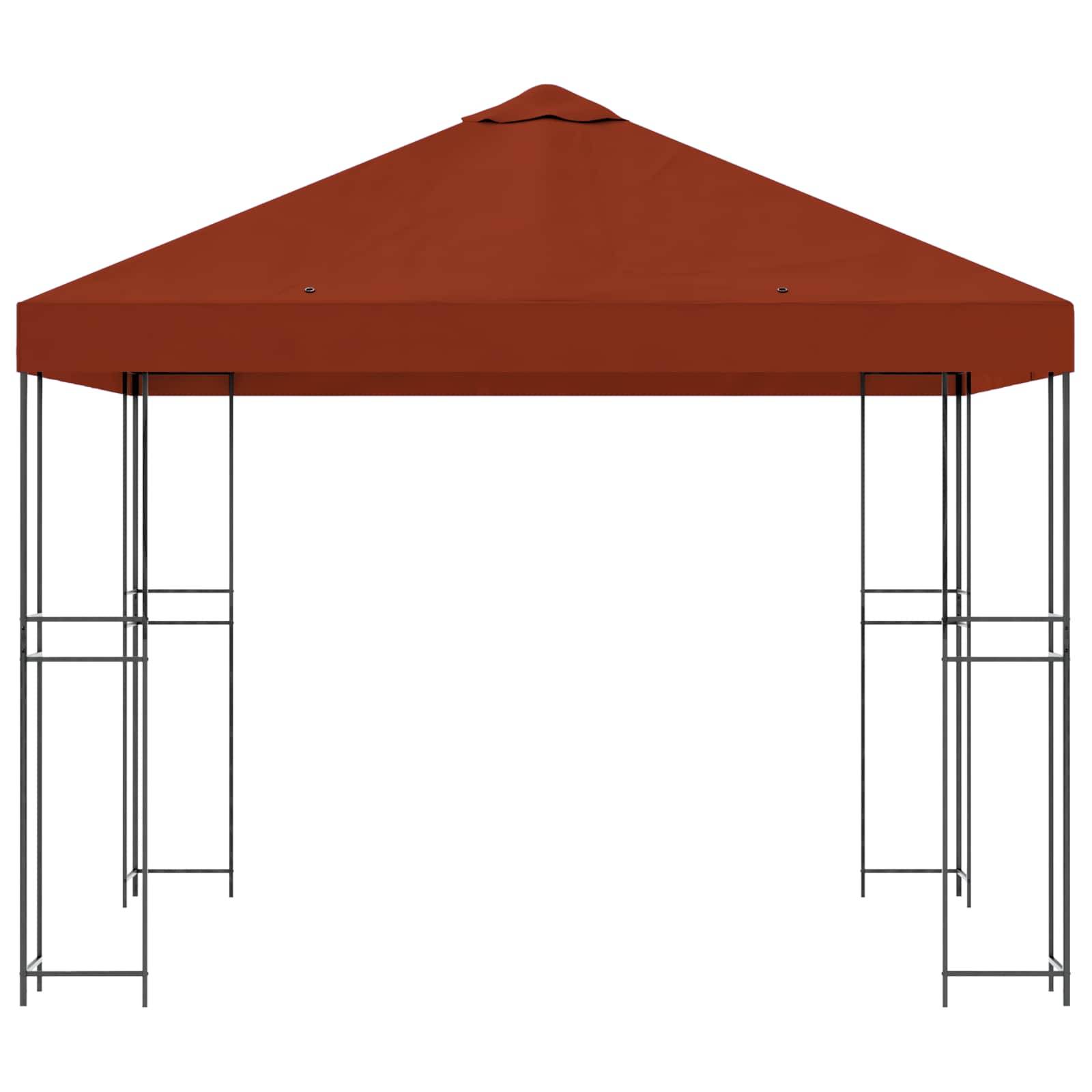 vidaXL Pavillon 3 x 3 m Terrakotta Polyester und Stahl 190