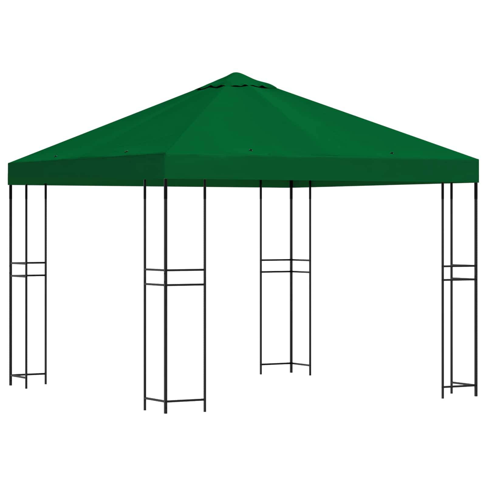 vidaXL Pavillon 3 x 3 m Grün Polyester und Stahl 190