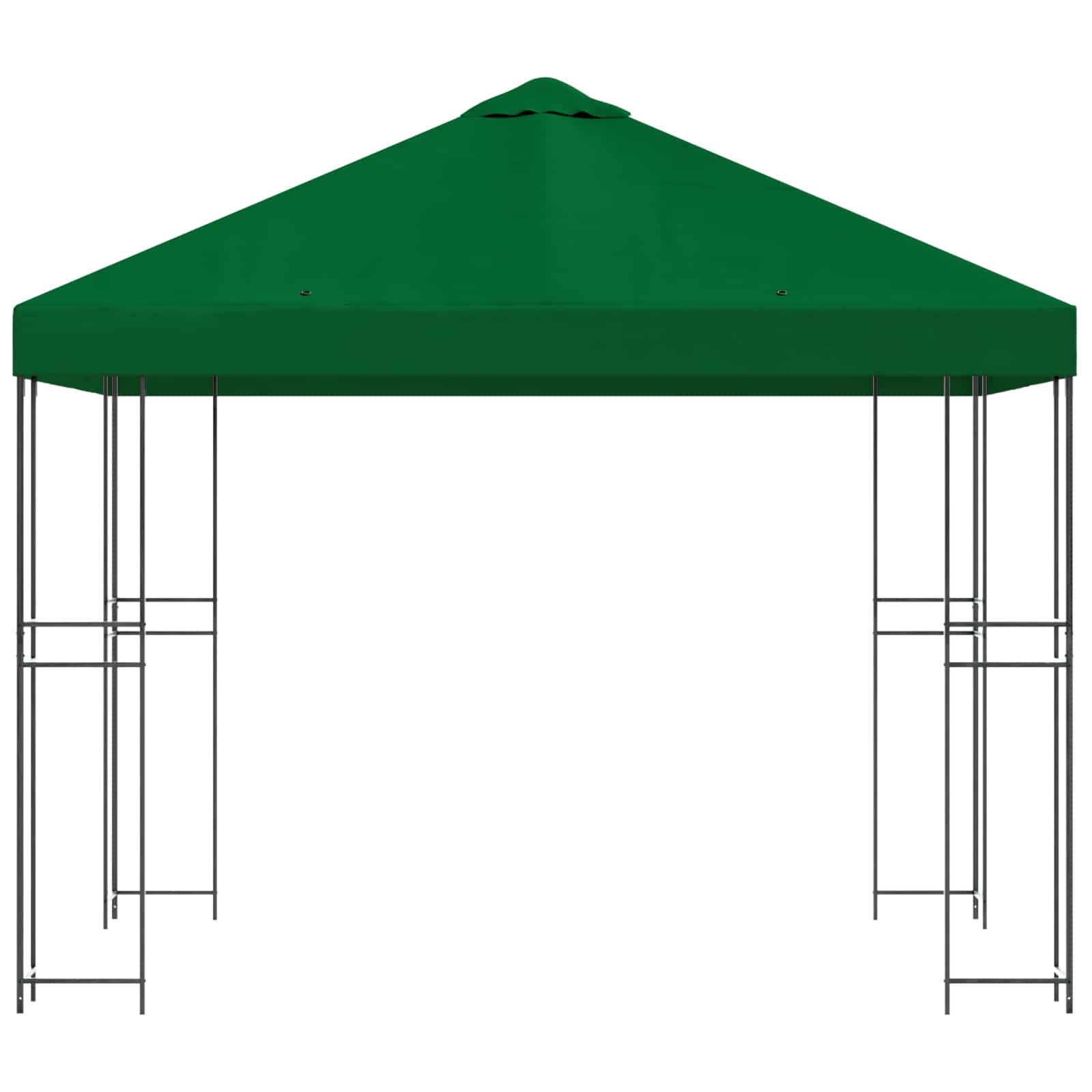 vidaXL Pavillon 3 x 3 m Grün Polyester und Stahl 190