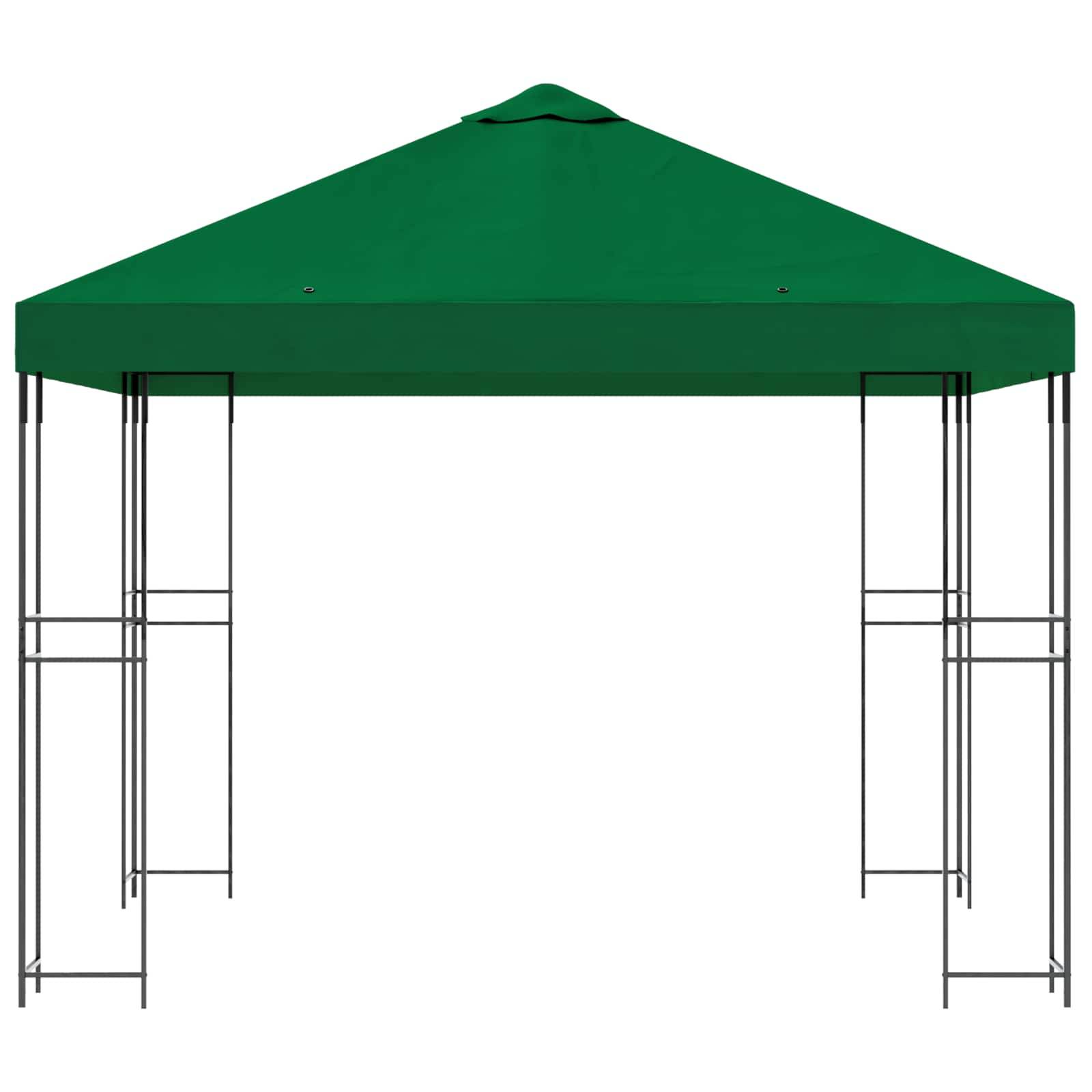 vidaXL Pavillon 3 x 3 m Grün Polyester und Stahl 190