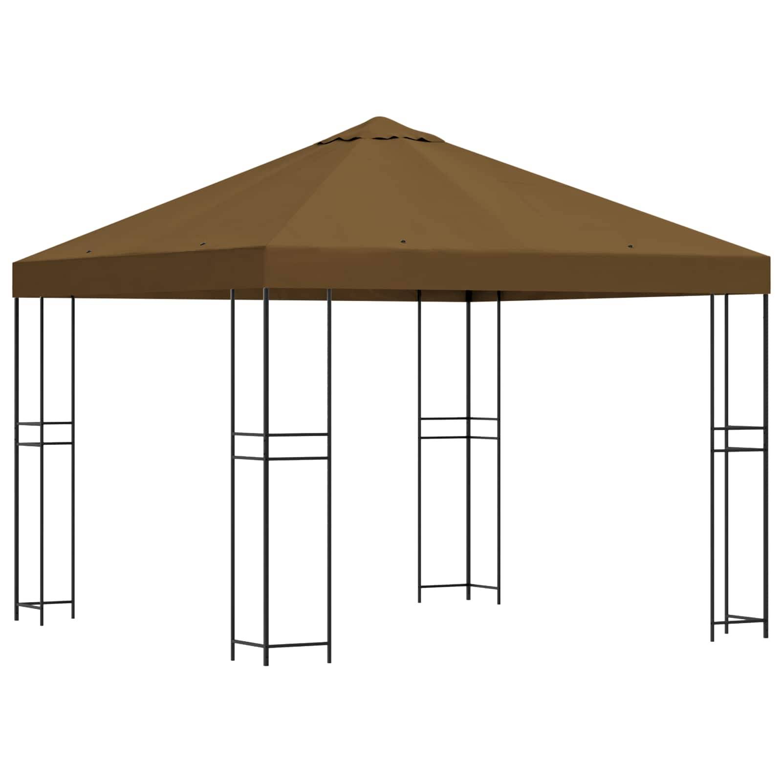 vidaXL Pavillon 3 x 3 m Taupe Polyester und Stahl 190