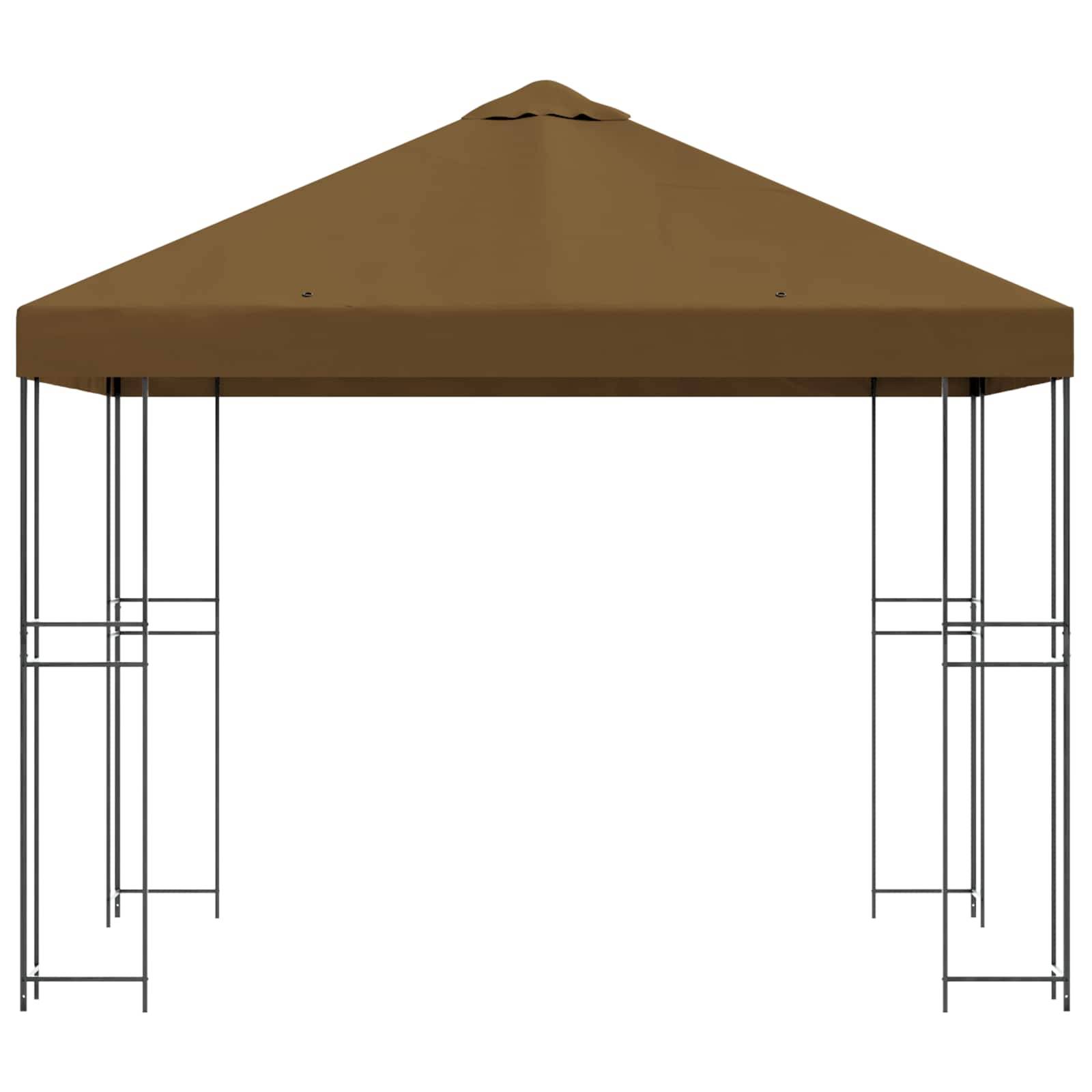 vidaXL Pavillon 3 x 3 m Taupe Polyester und Stahl 190