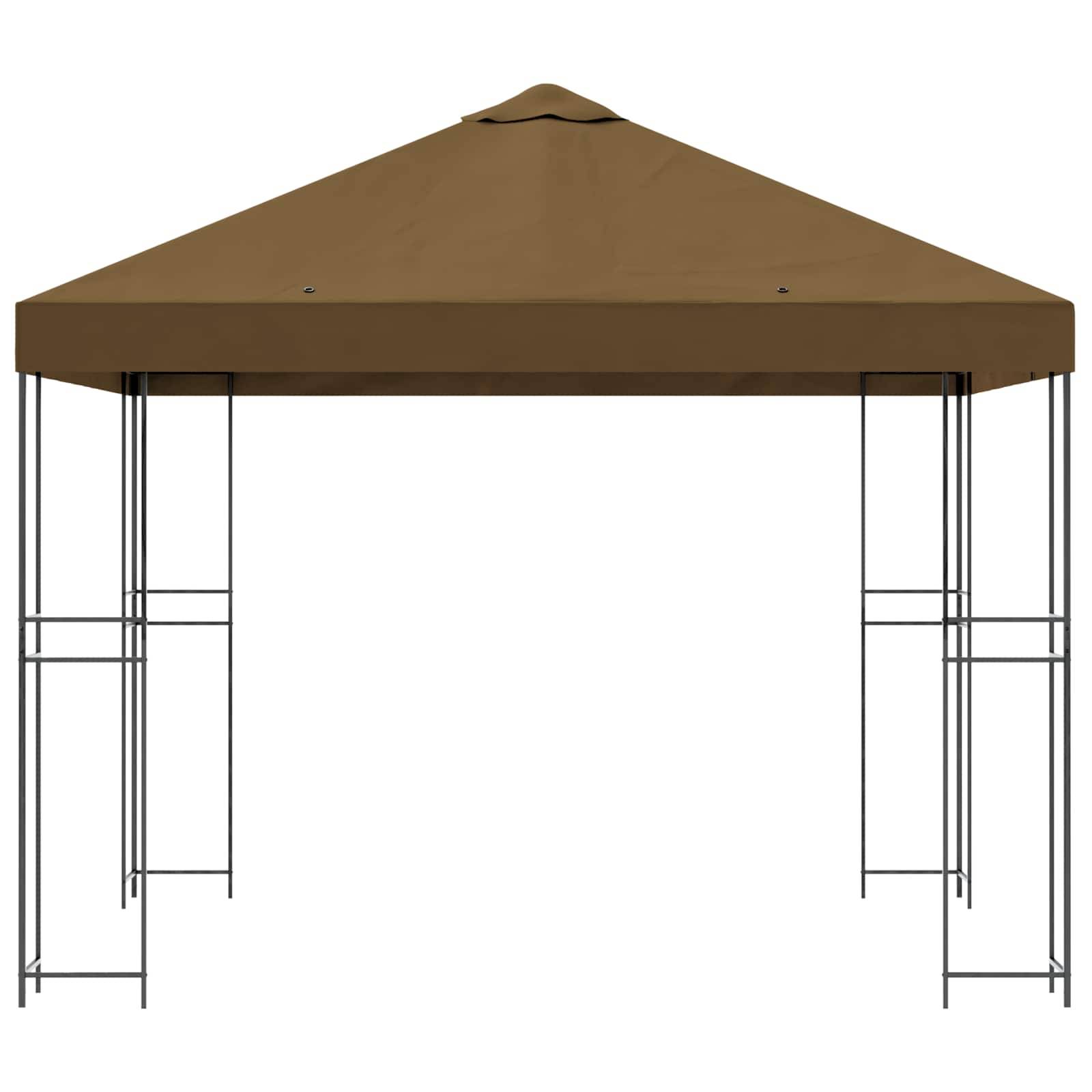 vidaXL Pavillon 3 x 3 m Taupe Polyester und Stahl 190