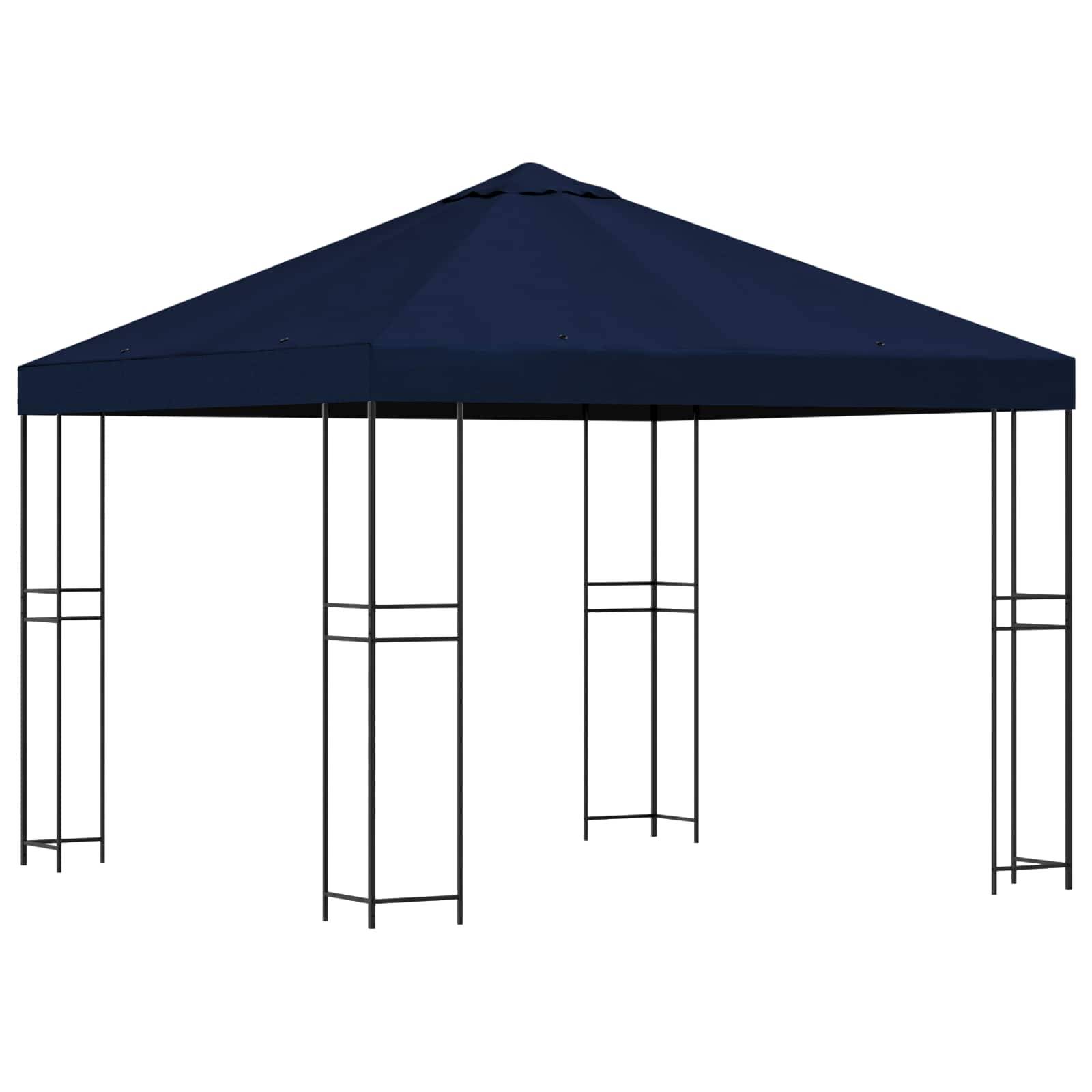 vidaXL Pavillon 3 x 3 m Blau Polyester und Stahl 190