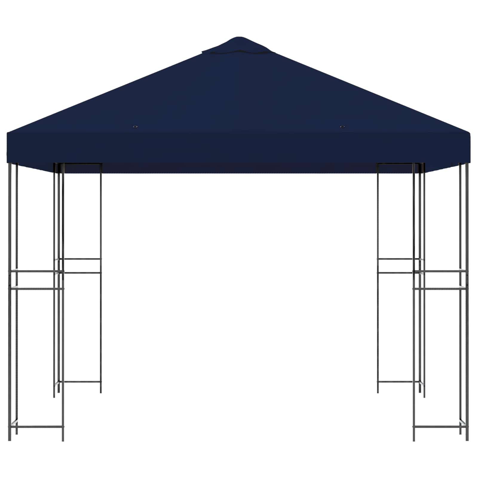 vidaXL Pavillon 3 x 3 m Blau Polyester und Stahl 190