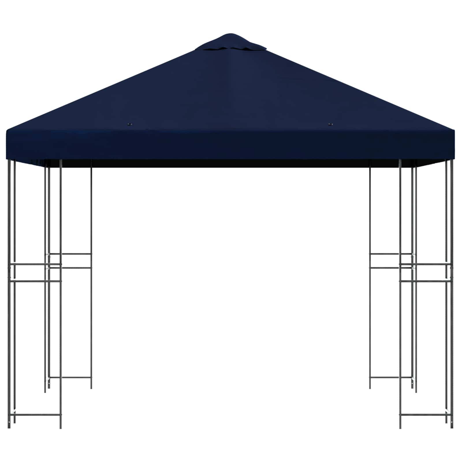 vidaXL Pavillon 3 x 3 m Blau Polyester und Stahl 190