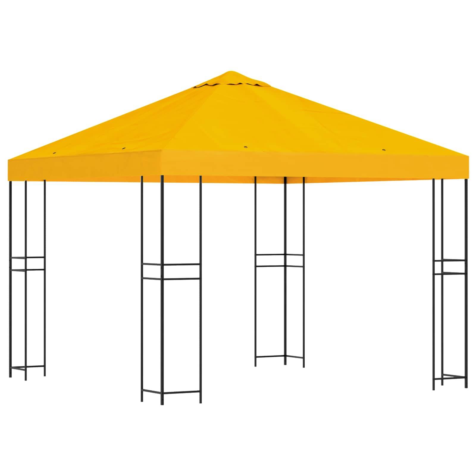 vidaXL Pavillon 3 x 3 m Gelb Polyester und Stahl 190