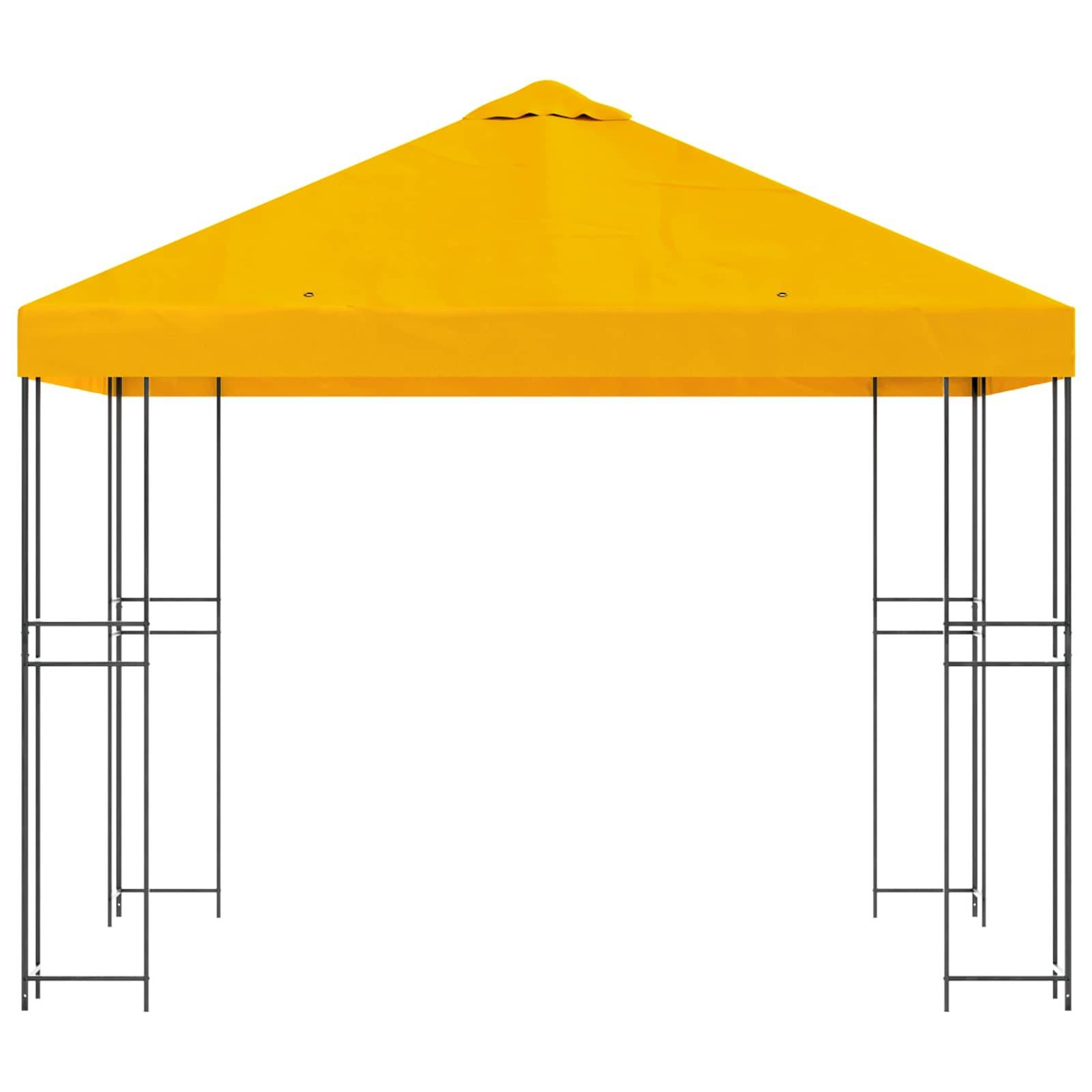 vidaXL Pavillon 3 x 3 m Gelb Polyester und Stahl 190