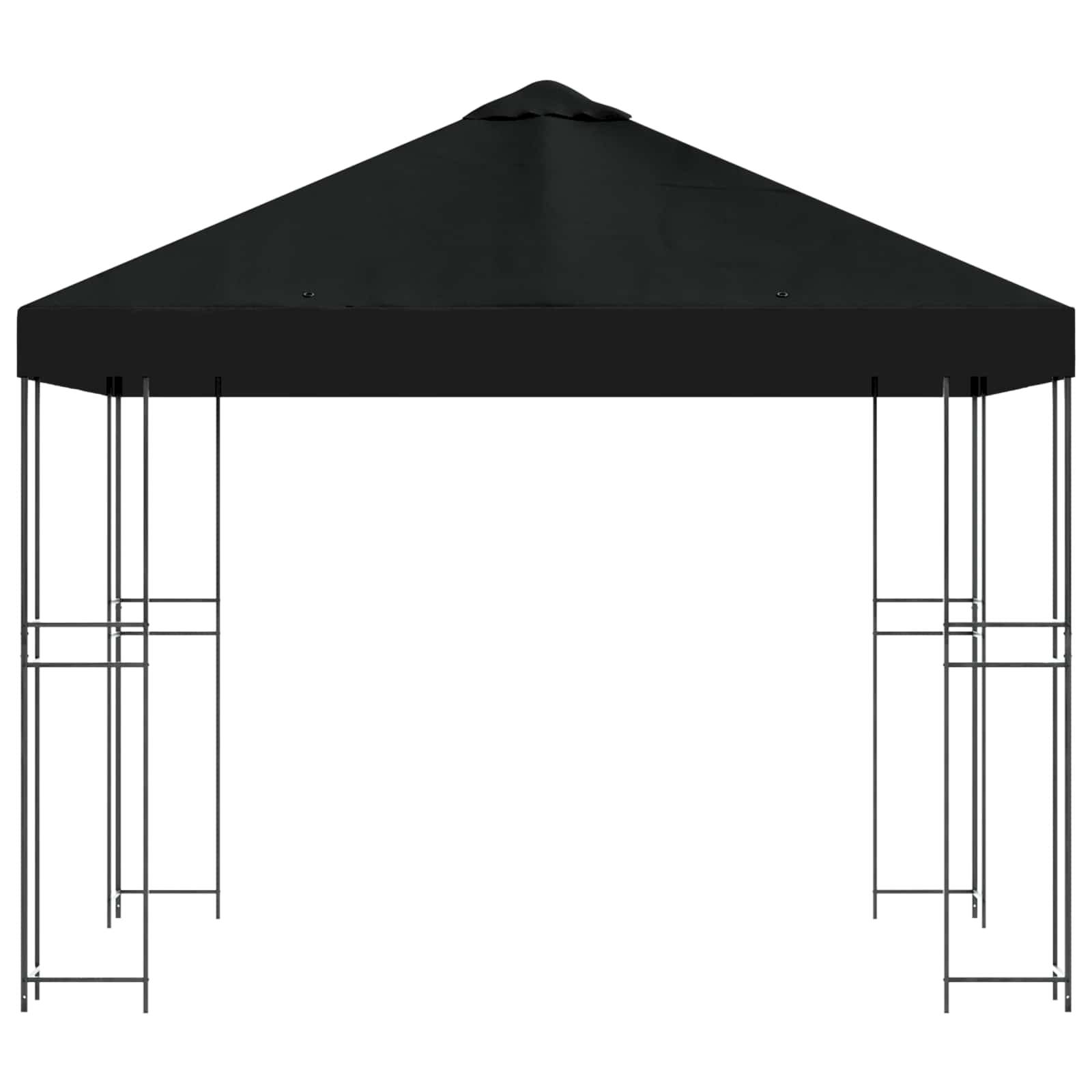 vidaXL Pavillon 3 x 3 m Schwarz Polyester und Stahl 190